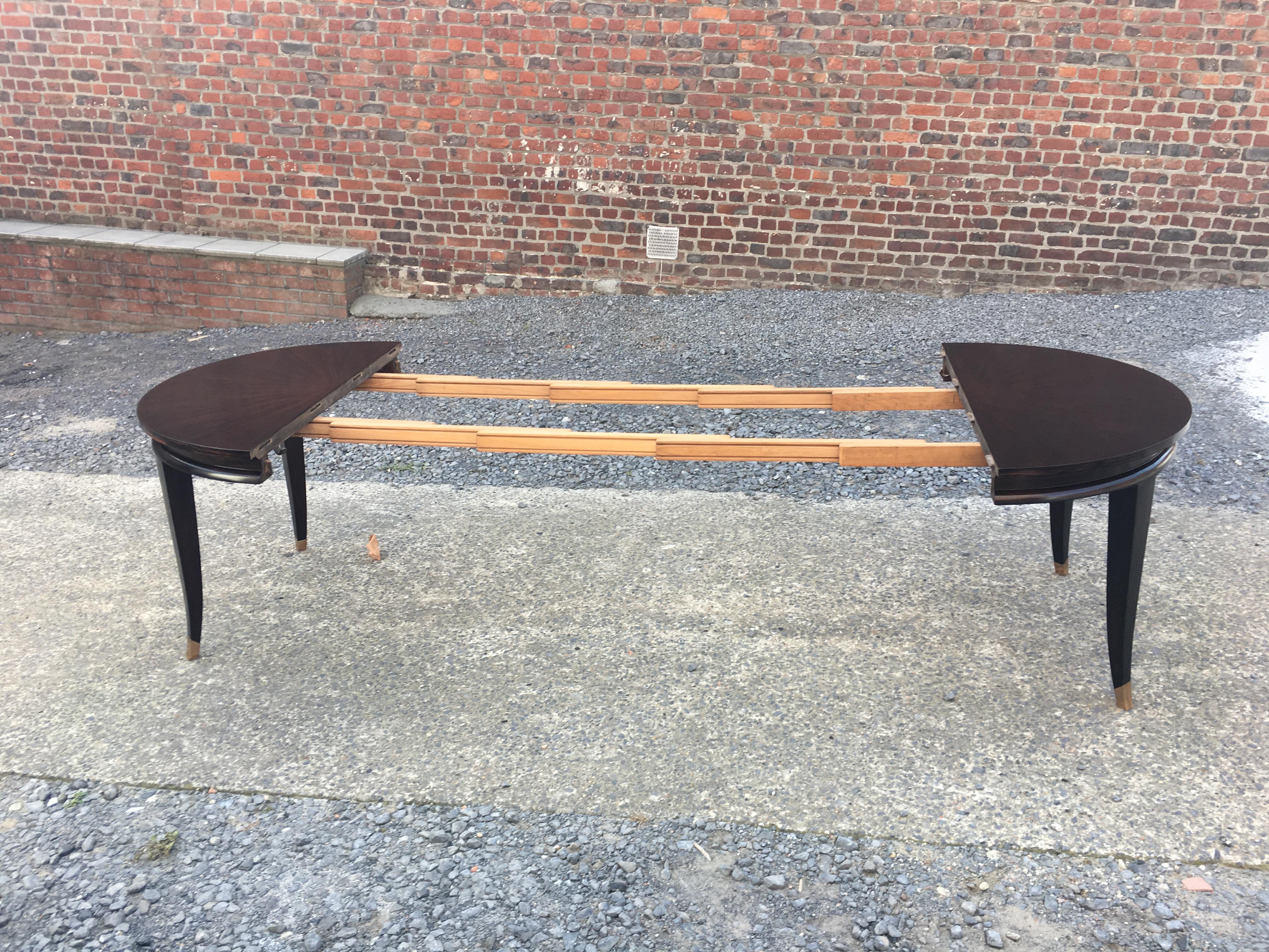 Maxime Old Attributed, Art Deco Table in Macassar Ebony Veneer, circa 1940 For Sale 4