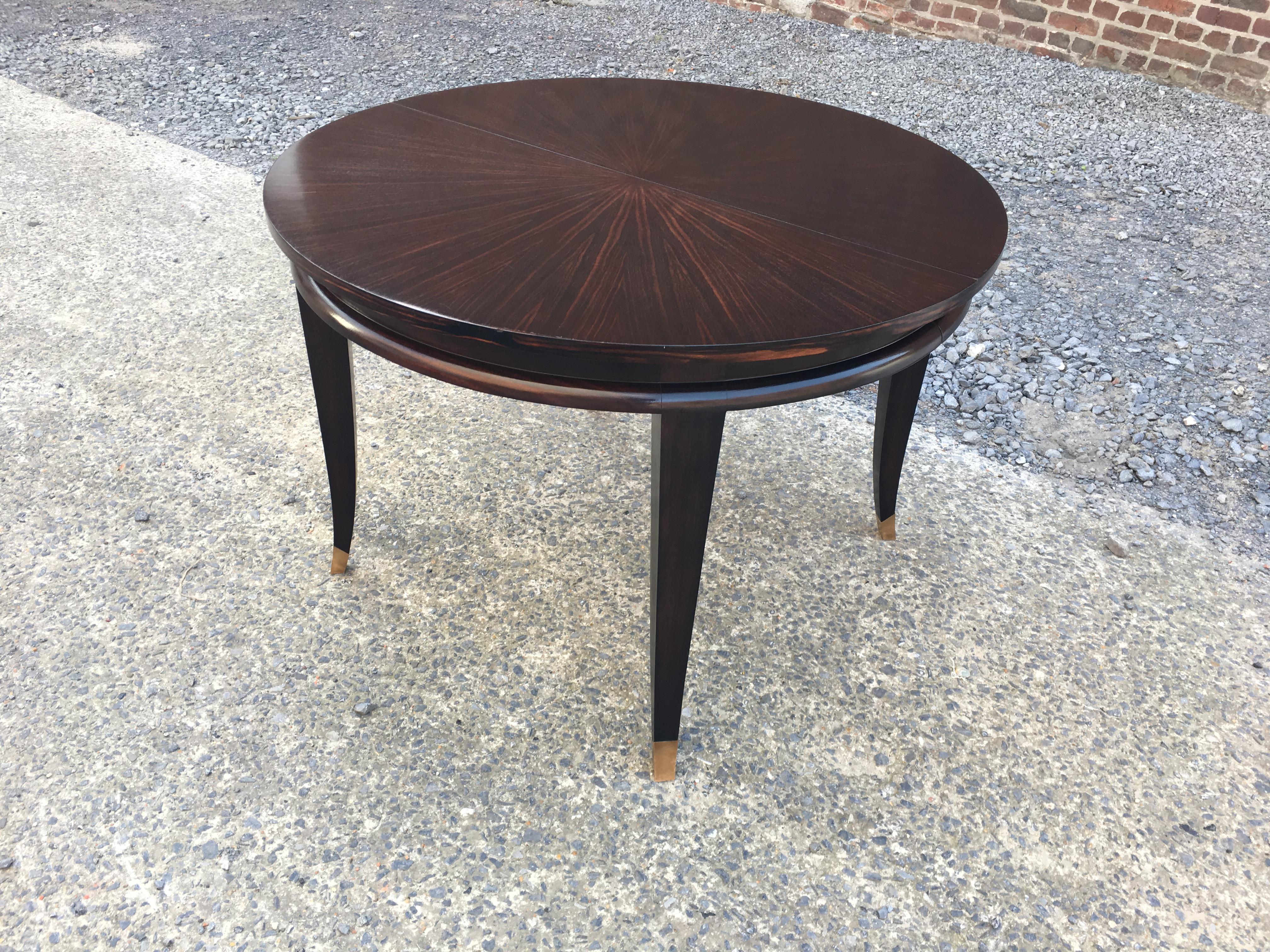 Maxime Old Attributed, Art Deco Table in Macassar Ebony Veneer, circa 1940 For Sale 5