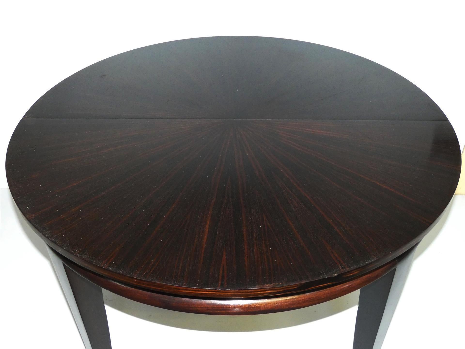 Maxime Old Attributed, Art Deco Table in Macassar Ebony Veneer, circa 1940 For Sale 7