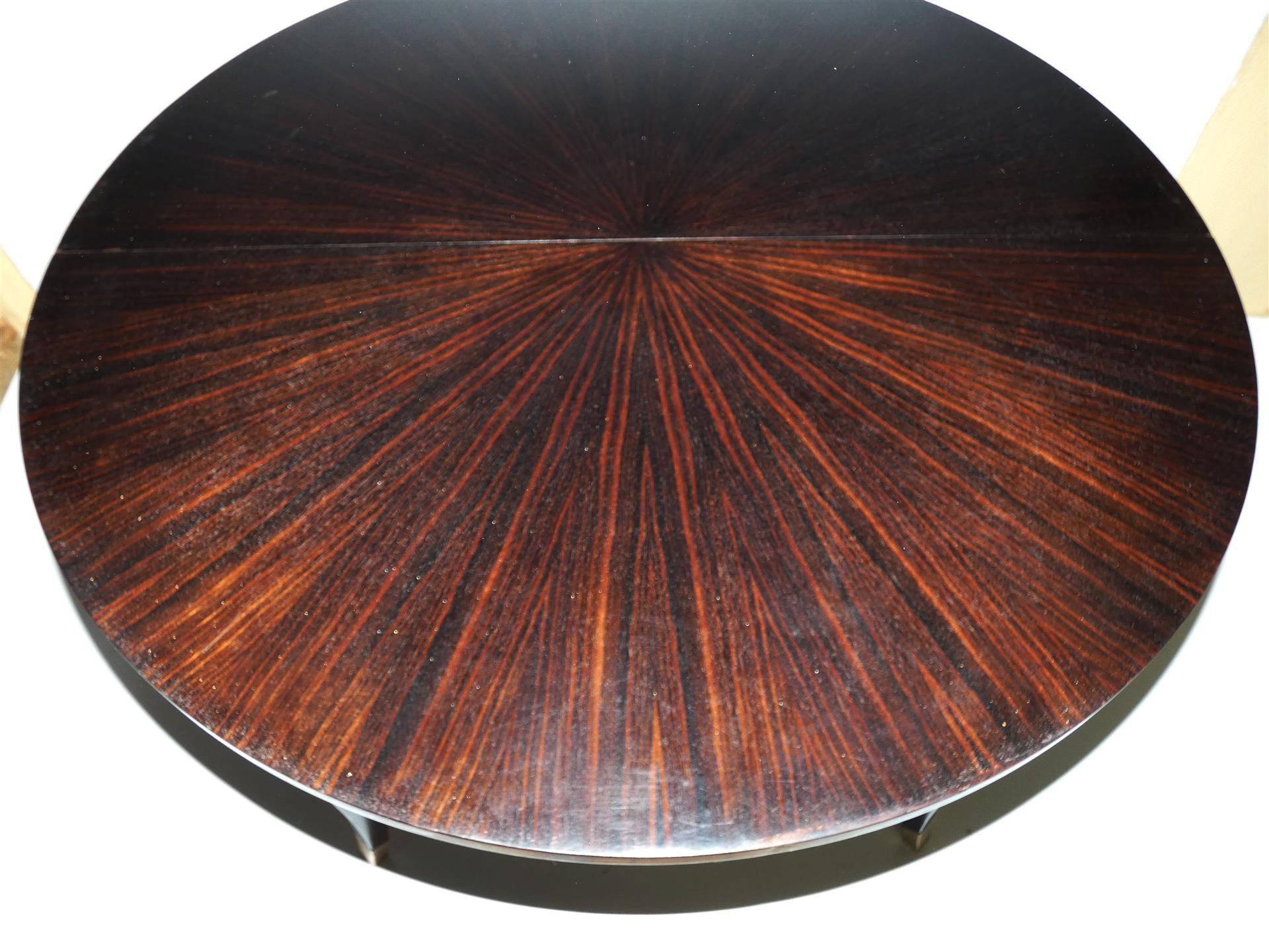 Maxime Old Attributed, Art Deco Table in Macassar Ebony Veneer, circa 1940 For Sale 1