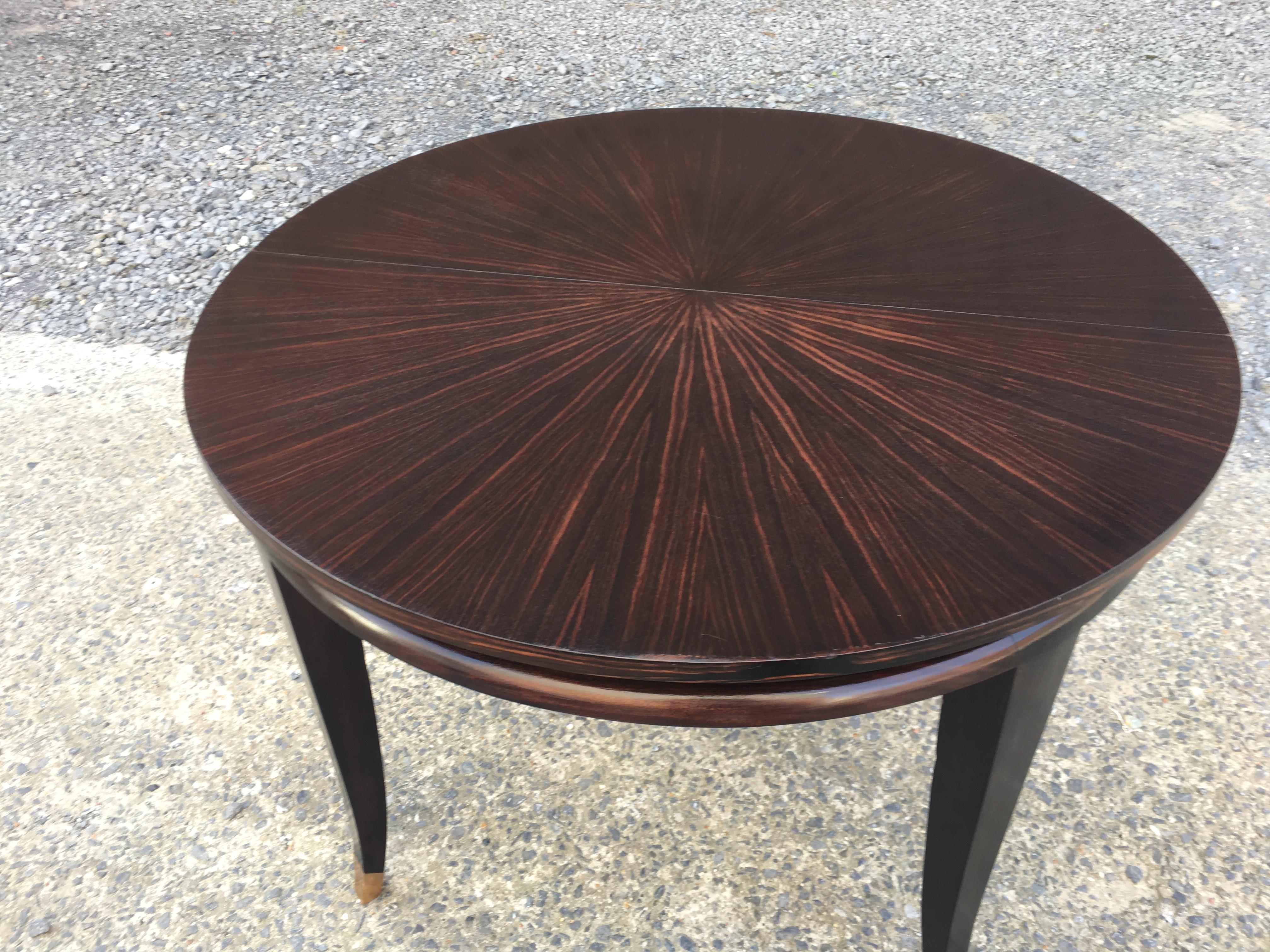 Maxime Old Attributed, Art Deco Table in Macassar Ebony Veneer, circa 1940 For Sale 3