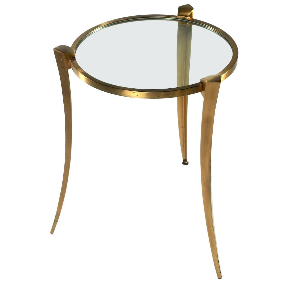 Maxime Old Bronze and Glass Table