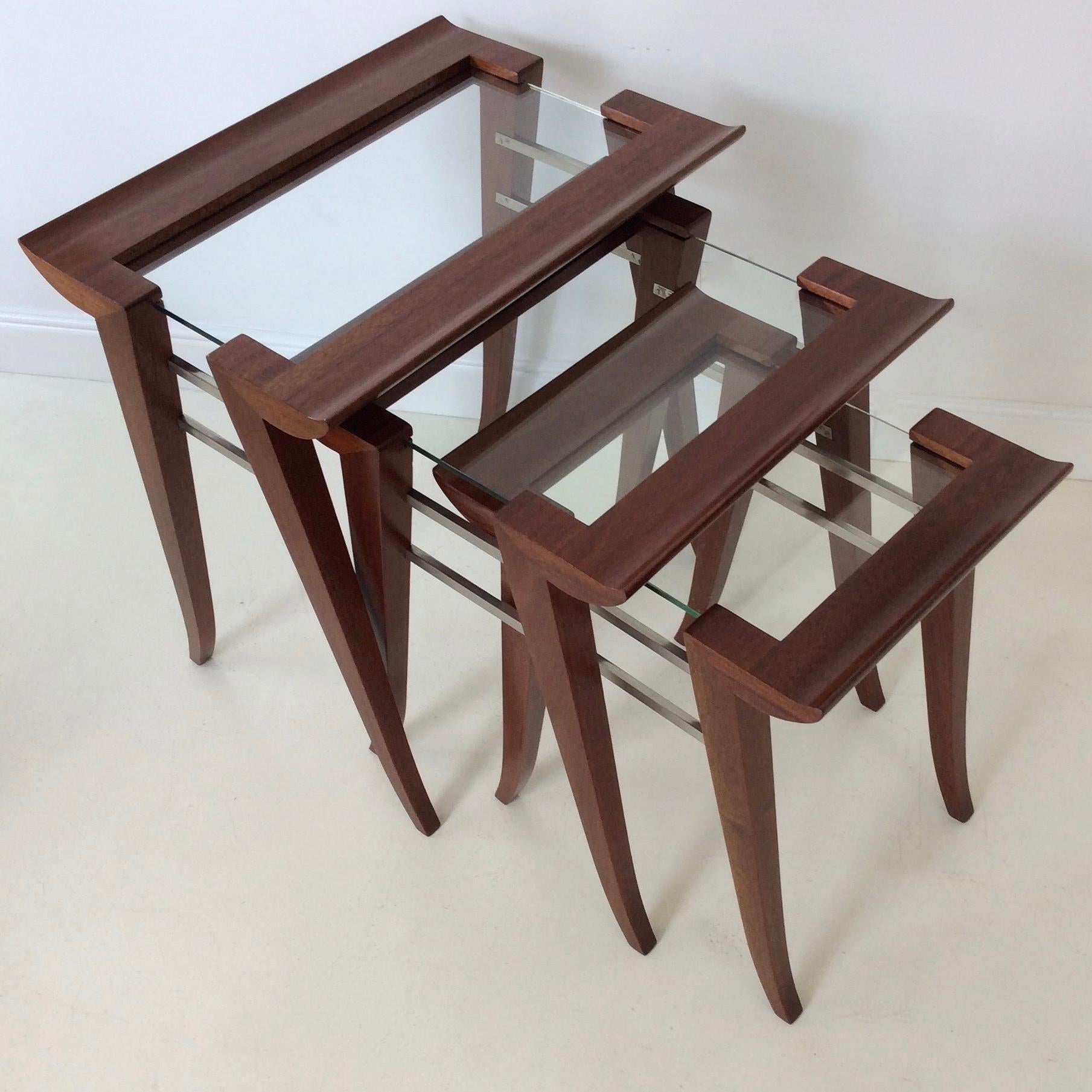 Maxime Old Nesting Tables, circa 1940, France 9