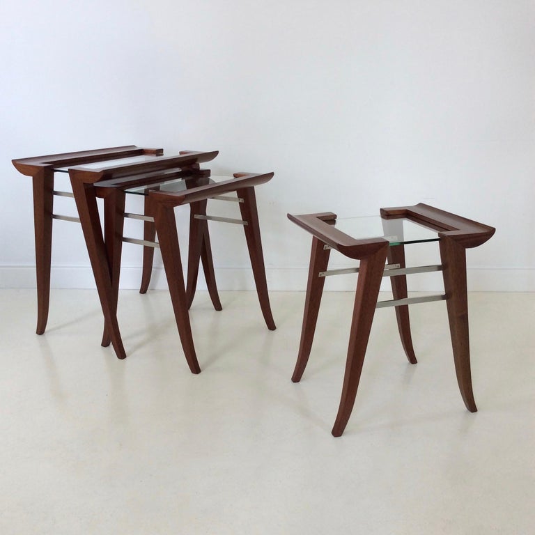 Art Deco Maxime Old Nesting Tables, circa 1940, France For Sale