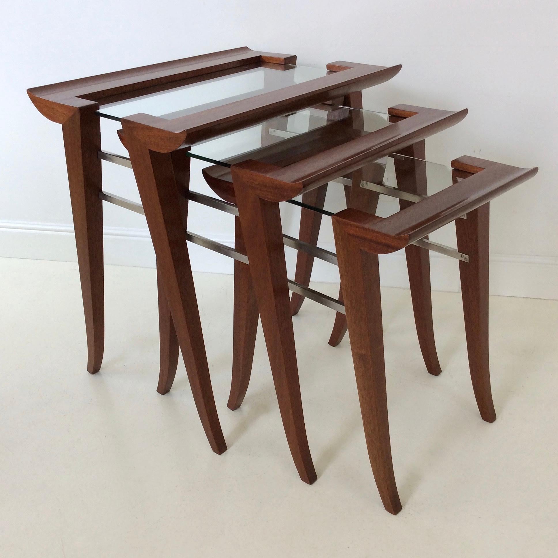 French Maxime Old Nesting Tables, circa 1940, France