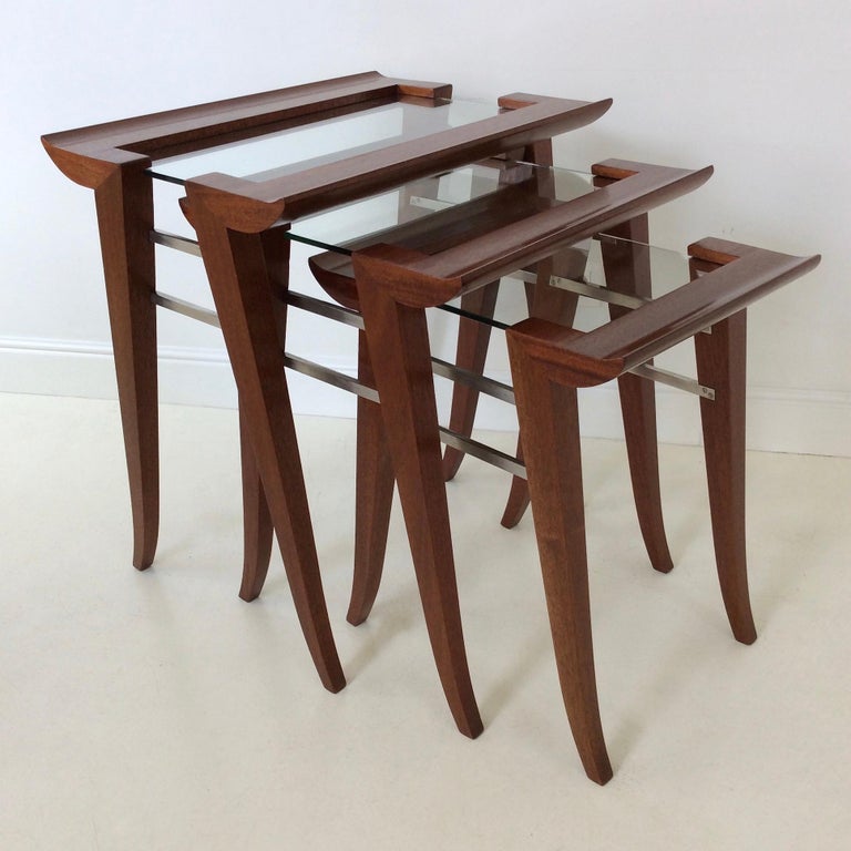 French Maxime Old Nesting Tables, circa 1940, France For Sale