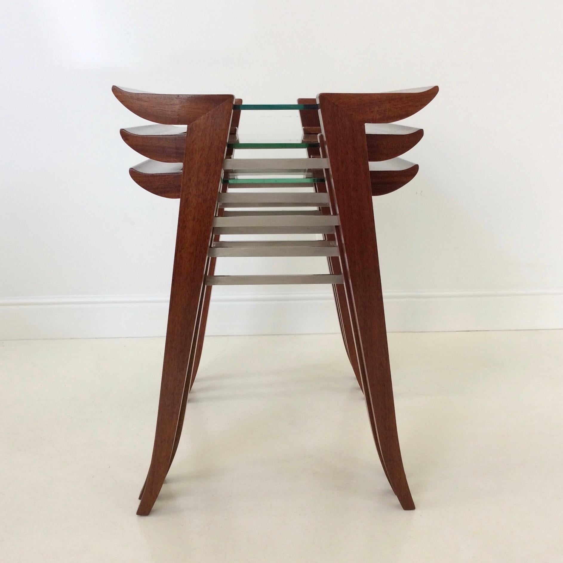 Polished Maxime Old Nesting Tables, circa 1940, France