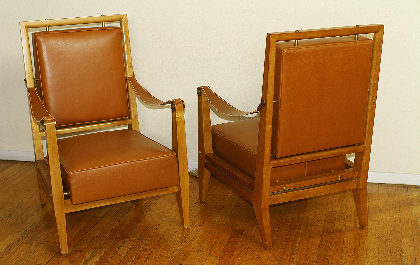 Mid-20th Century Maxime Old, Rare pair of armchairs from the Marhaba Hotel in Morocco For Sale