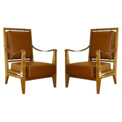 MAXIME OLD  Rare Pair of Marhaba Hotel Chairs, Casablanca, 1953