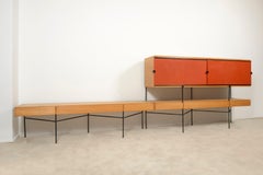 Credenza Maxime Old, unica negli anni '50, in metallo, bronzo e impiallacciatura di frassino