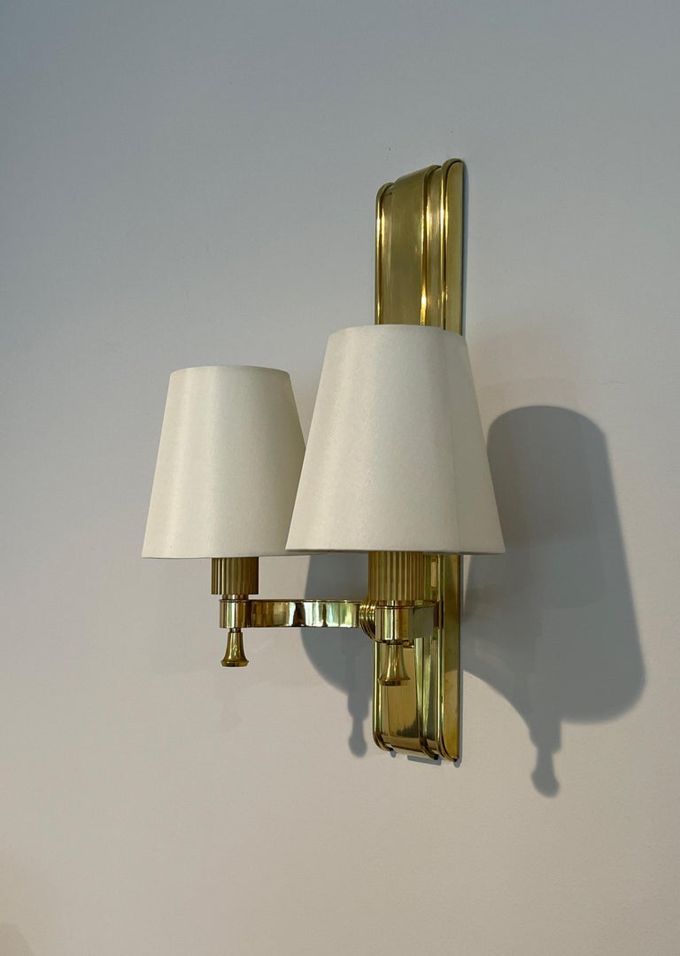 Brass Maxime Old, Two Pairs of Sconces, 1946 For Sale