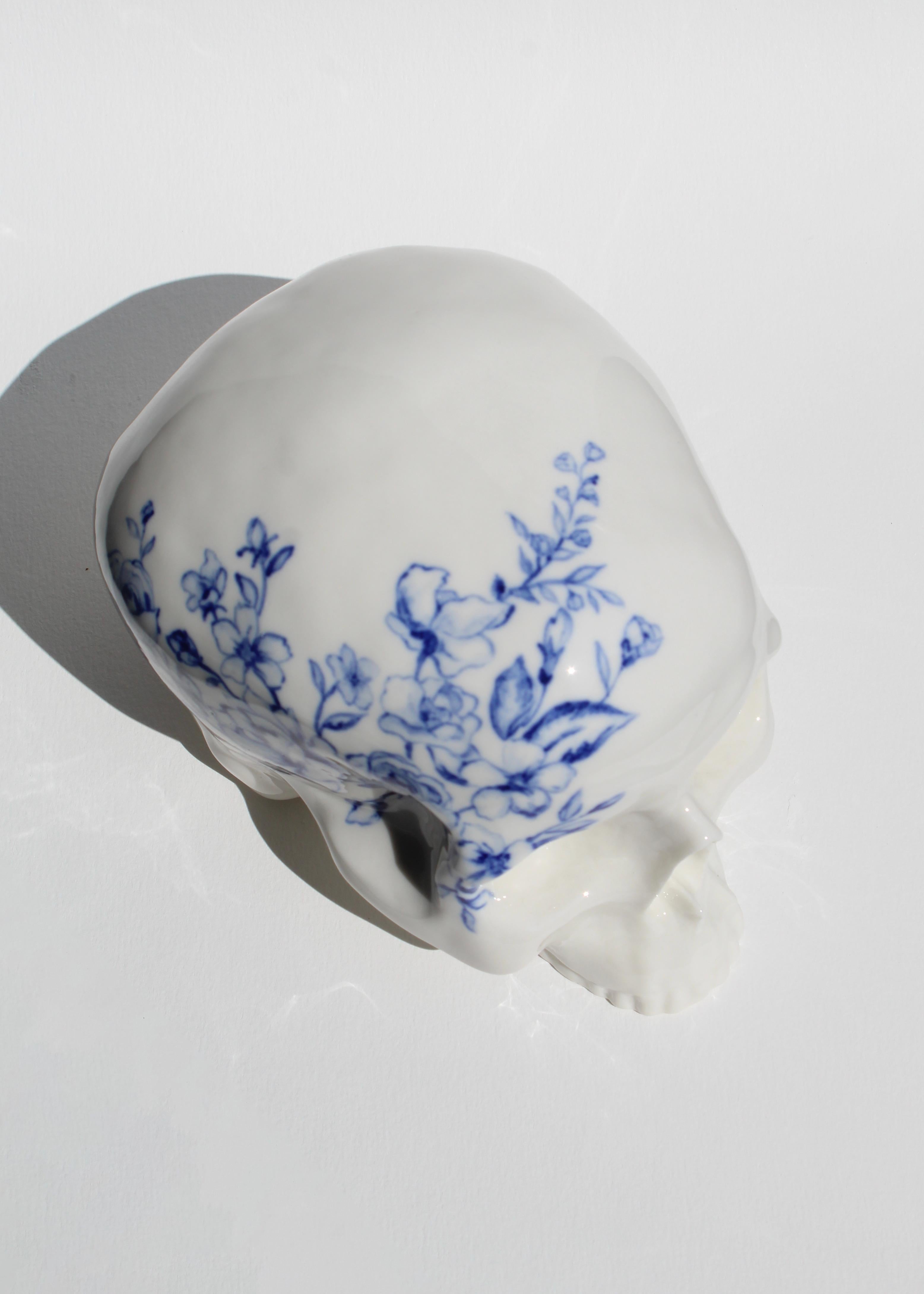 Sculpture Artwork Skull hand painted by French Artist Maxime Siau  For Sale 2
