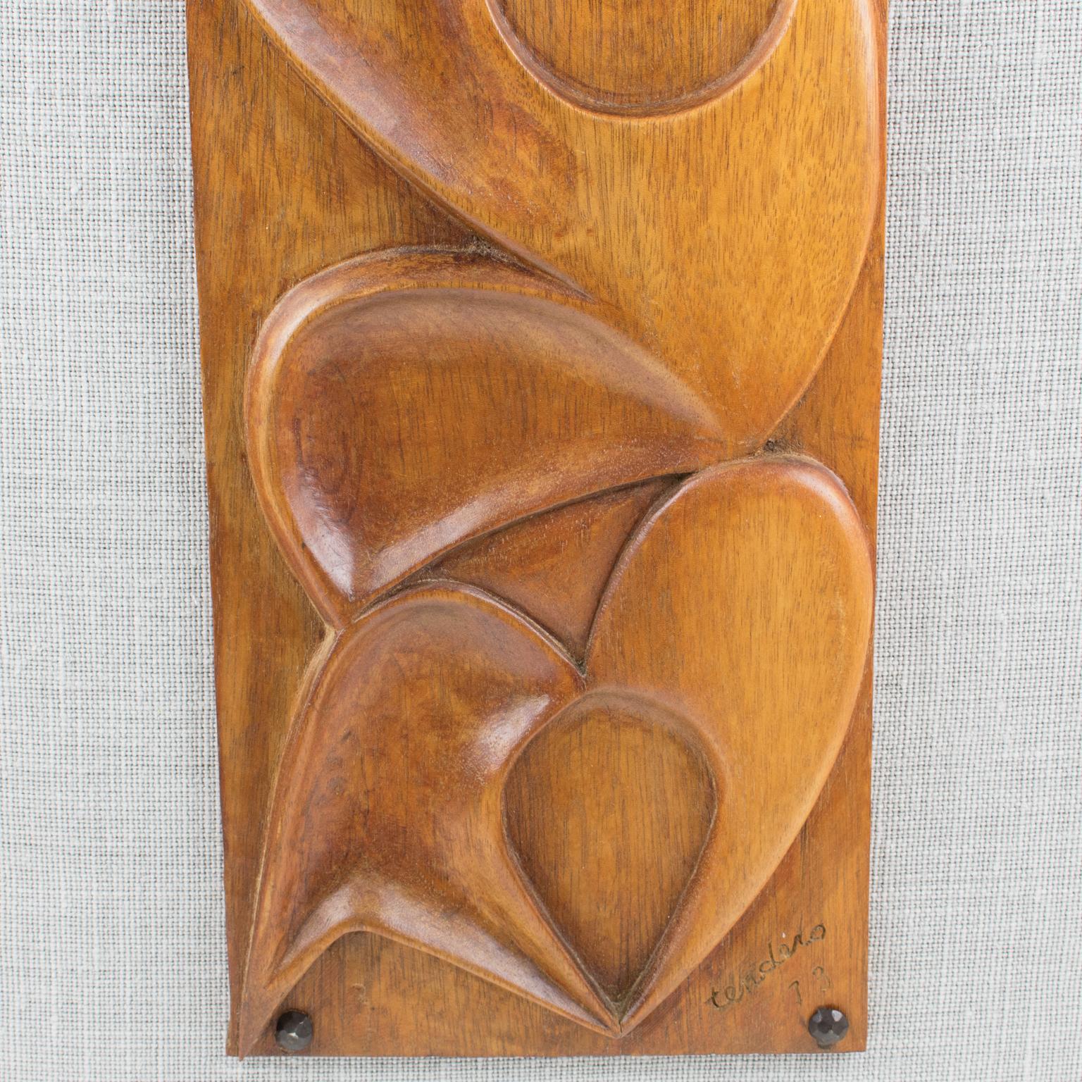 Abstract Wooden Wall-Mounted Art Sculpture Panel by Maxime Tendero For Sale 8