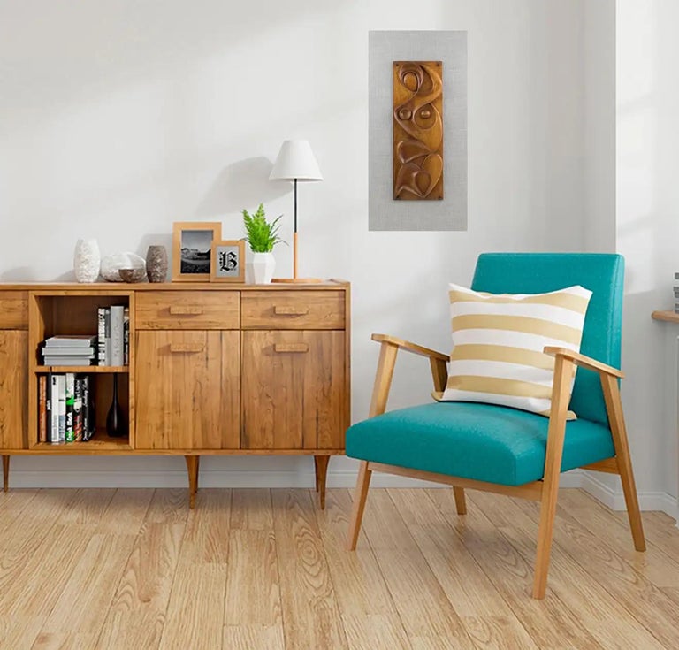 Maxime Tendero WallMounted Abstract Wooden HandCarved Art Sculpture