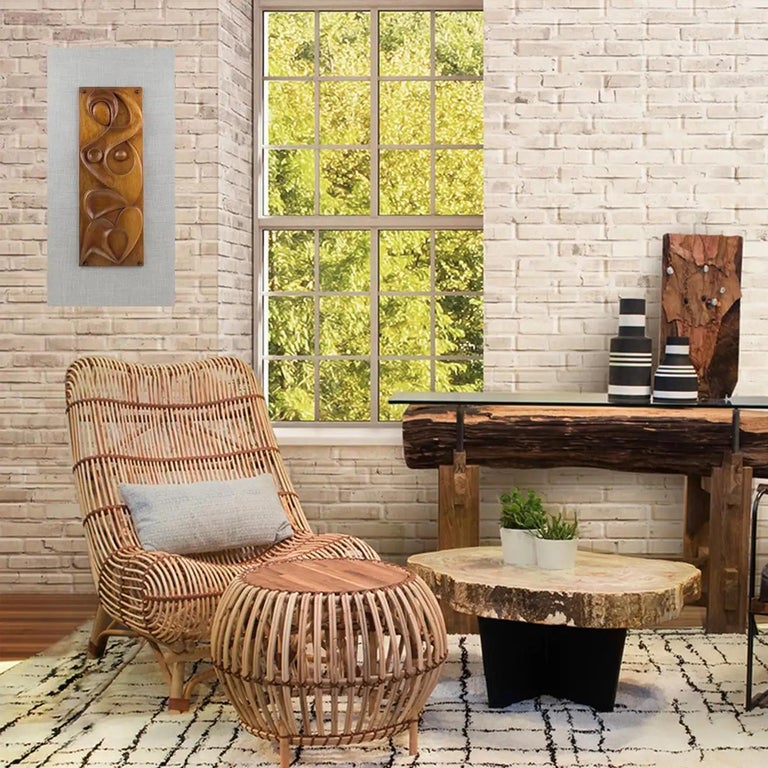 Maxime Tendero WallMounted Abstract Wooden HandCarved Art Sculpture