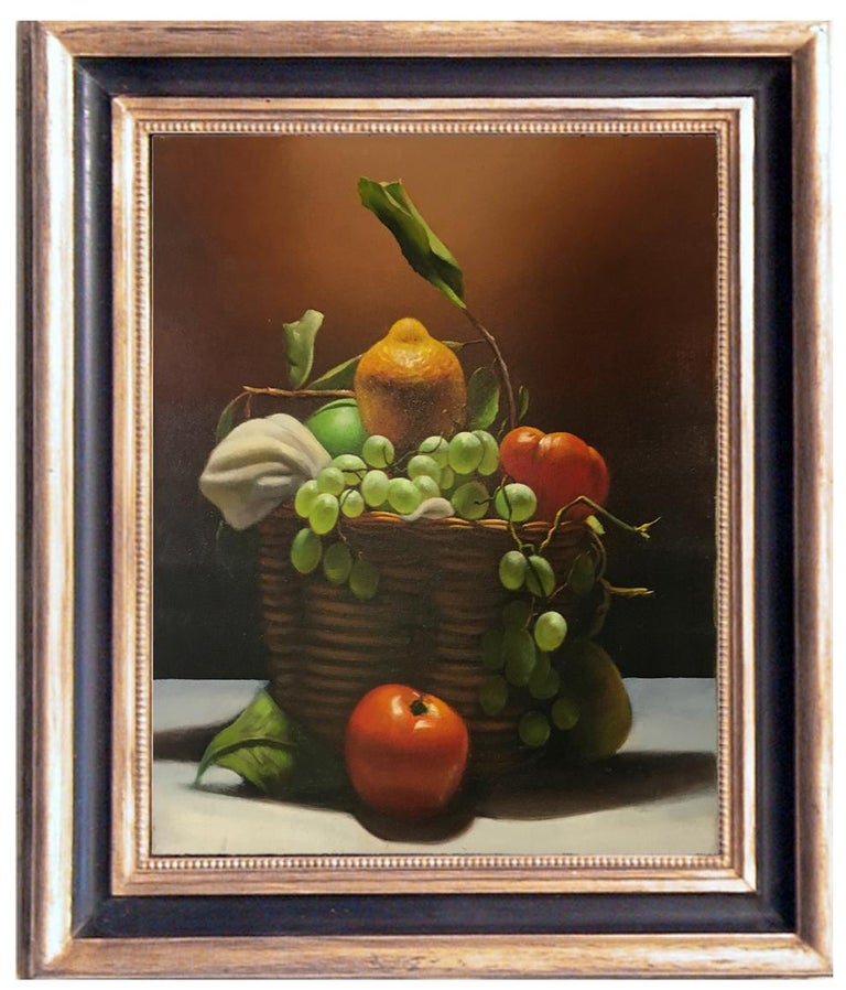 Maximilian Ciccone BASKET OF FRUIT Hyperrealism Italian still