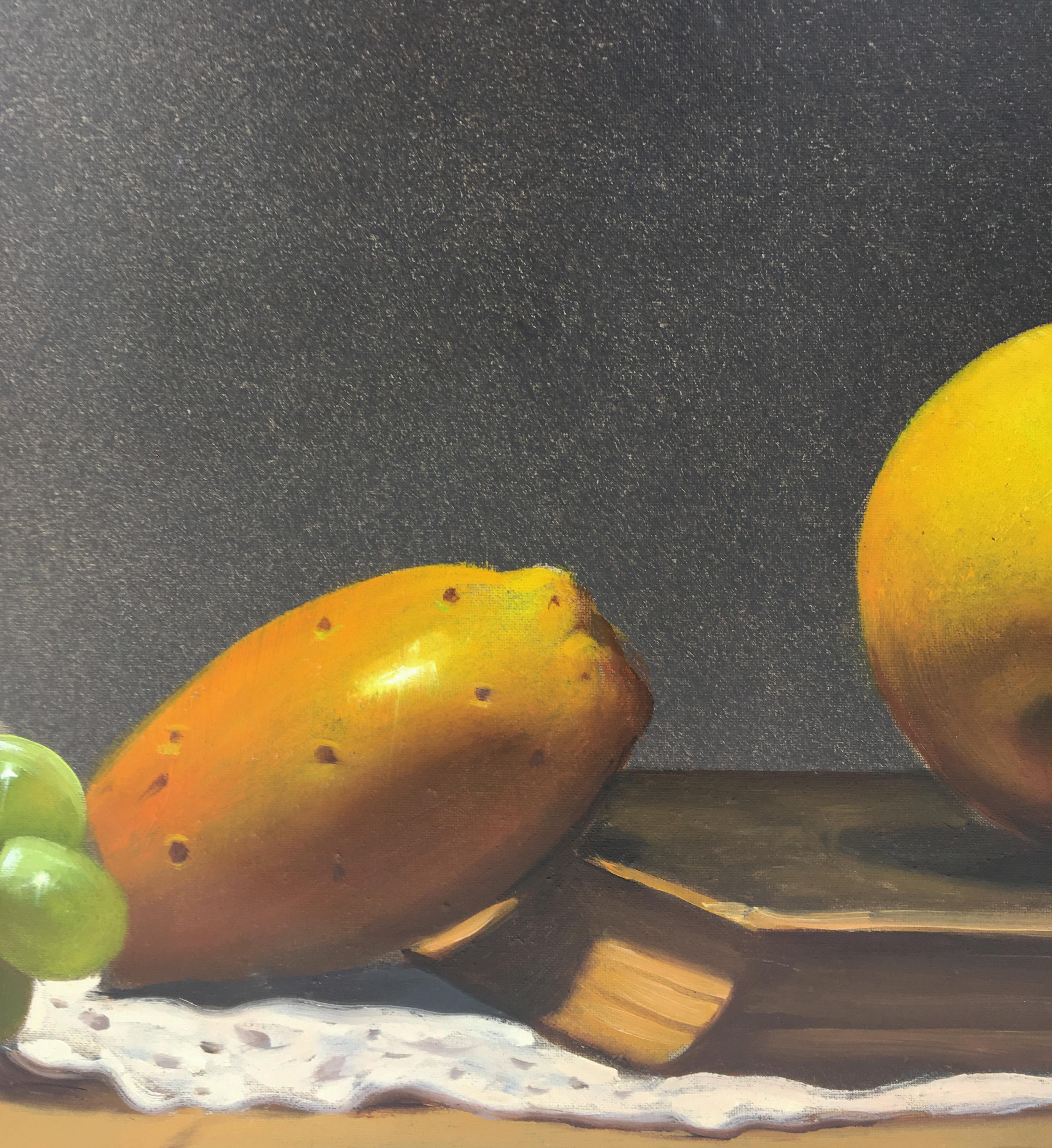 EMBRACE OF FRUIT - Italian still life oil on canvas painting, Maximilian Ciccone 1