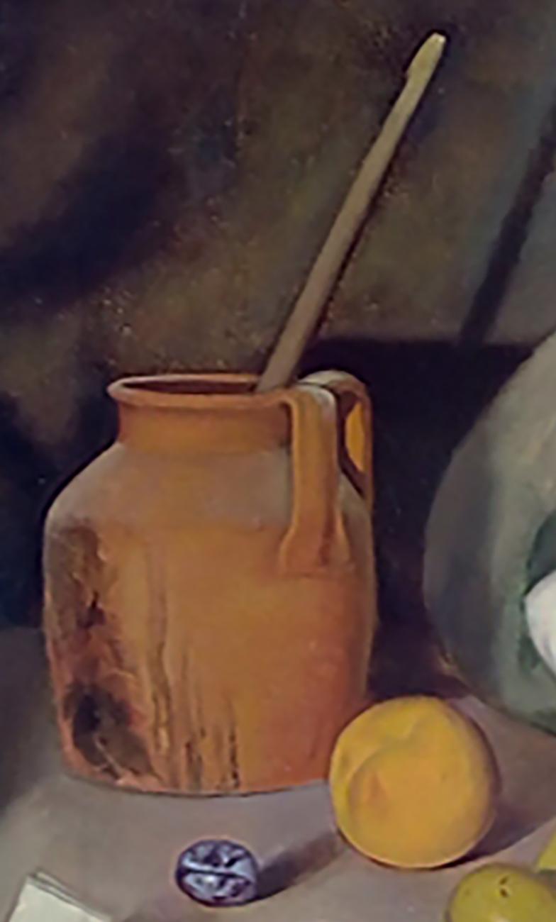 VIDA TRANQUILA - Hiper - Realista - Pintura Italiana al Óleo sobre Lienzo - Still-Life Painting Gris de Maximilian Ciccone