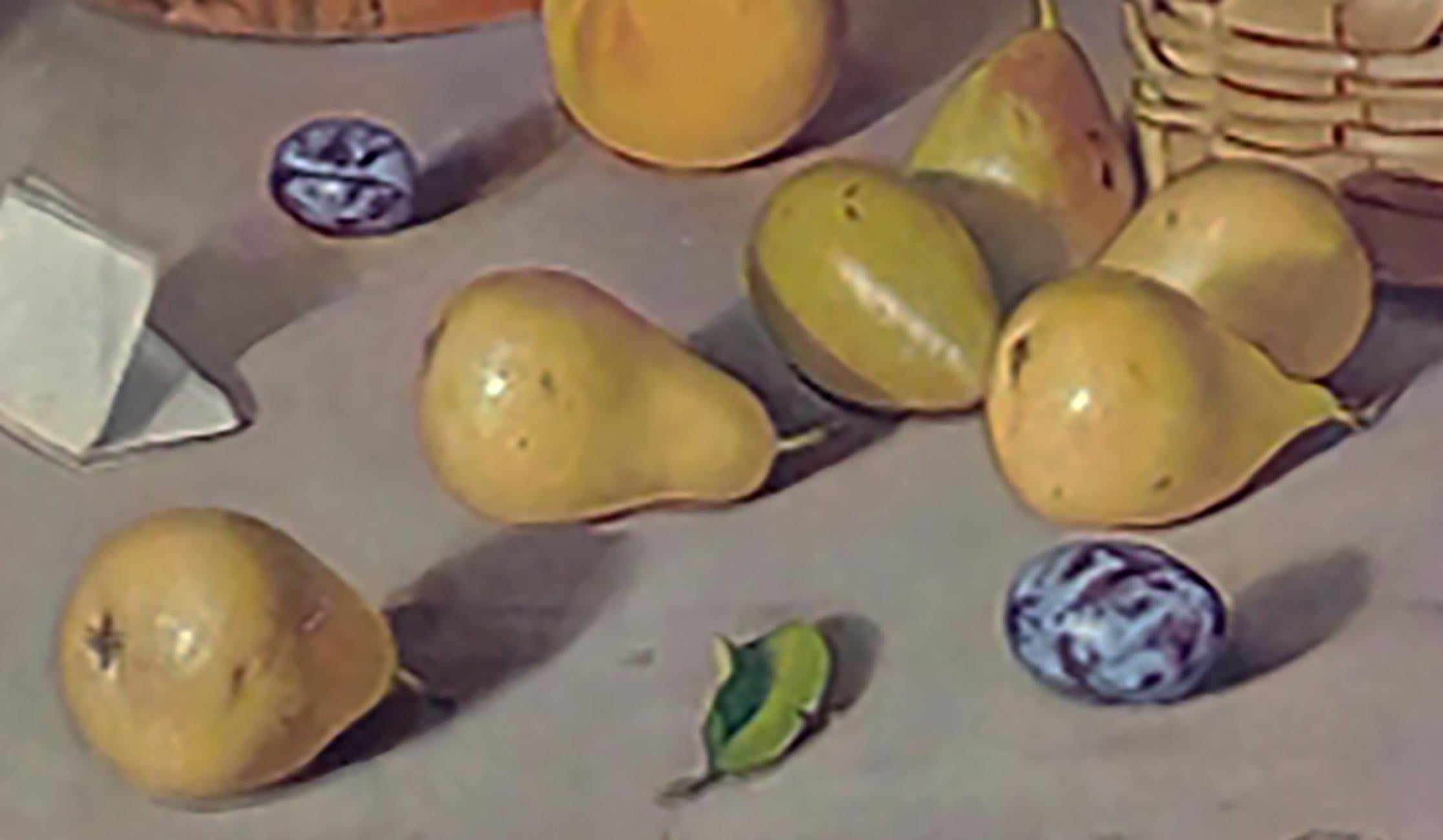 Naturaleza muerta Maximilian Ciccone Italia 2002 Óleo sobre lienzo cm. 55x55.
Marco de madera dorada con pan de oro disponible bajo pedido.

Esta pintura al óleo sobre lienzo es un ejemplo increíble de la habilidad del artista para captar detalles y