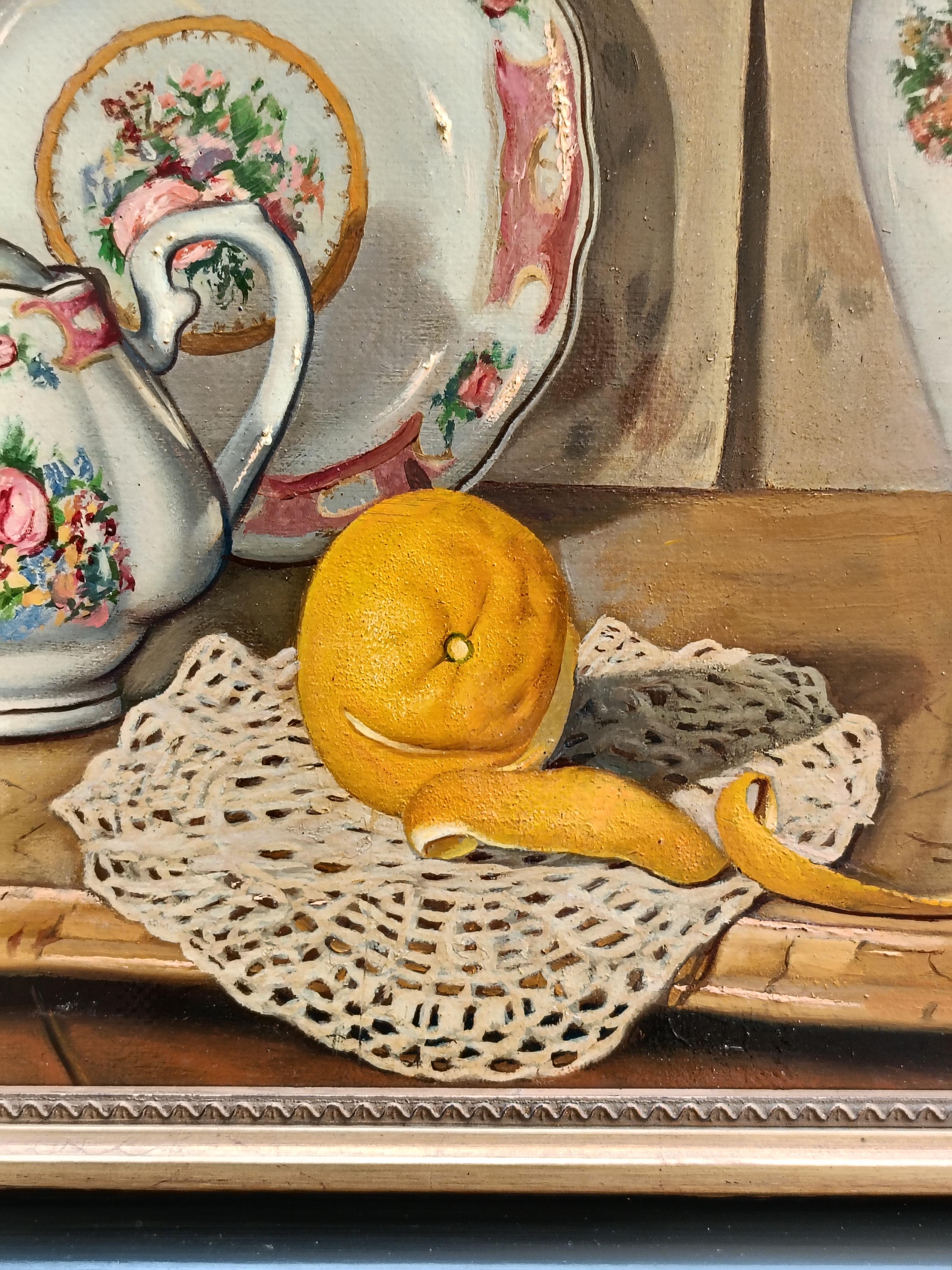 STILL LIFE – Hyper – Realistisch – Öl auf Leinwand Italienisches Gemälde im Angebot 2