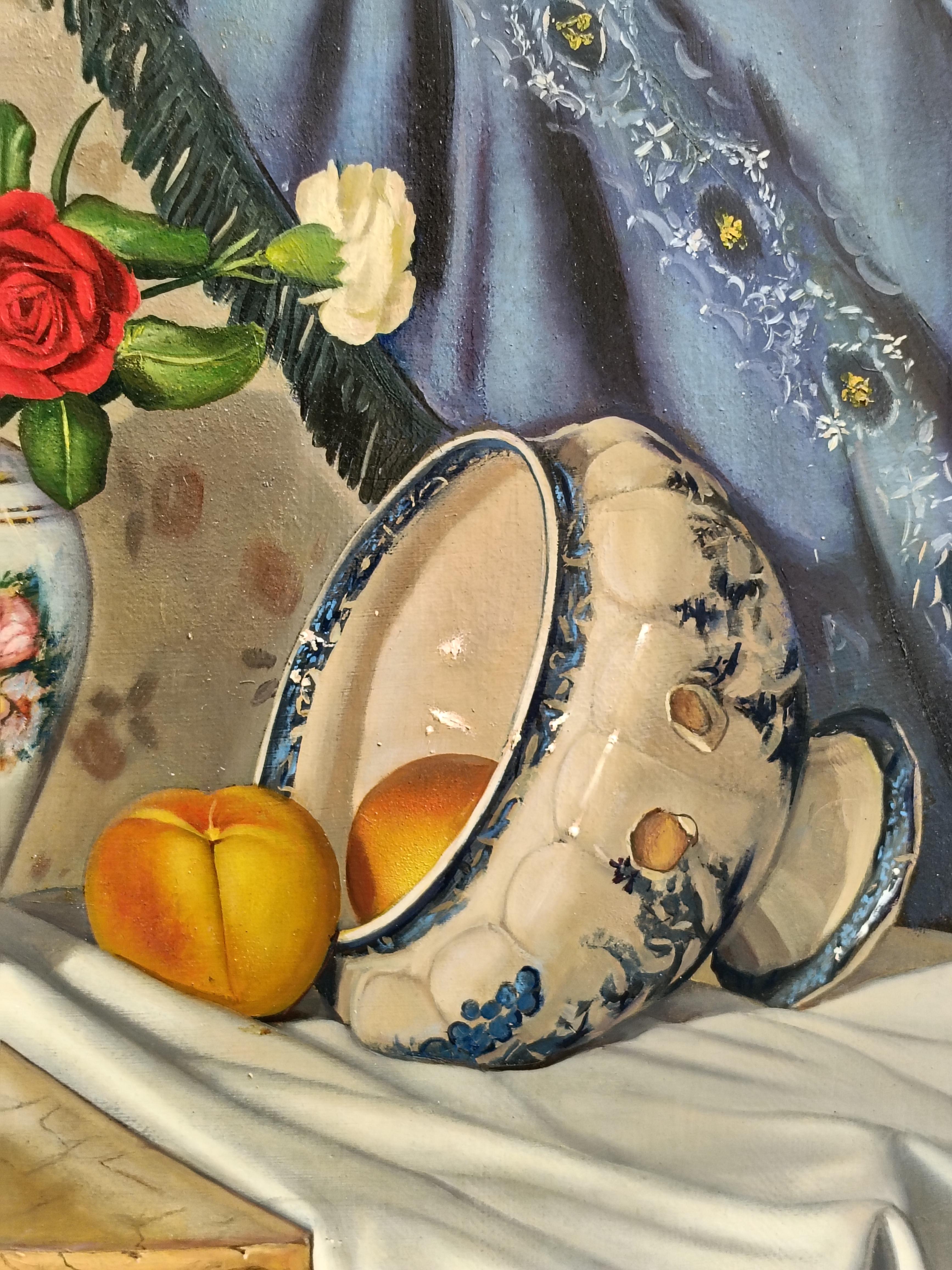 STILL LIFE – Hyper – Realistisch – Öl auf Leinwand Italienisches Gemälde im Angebot 4