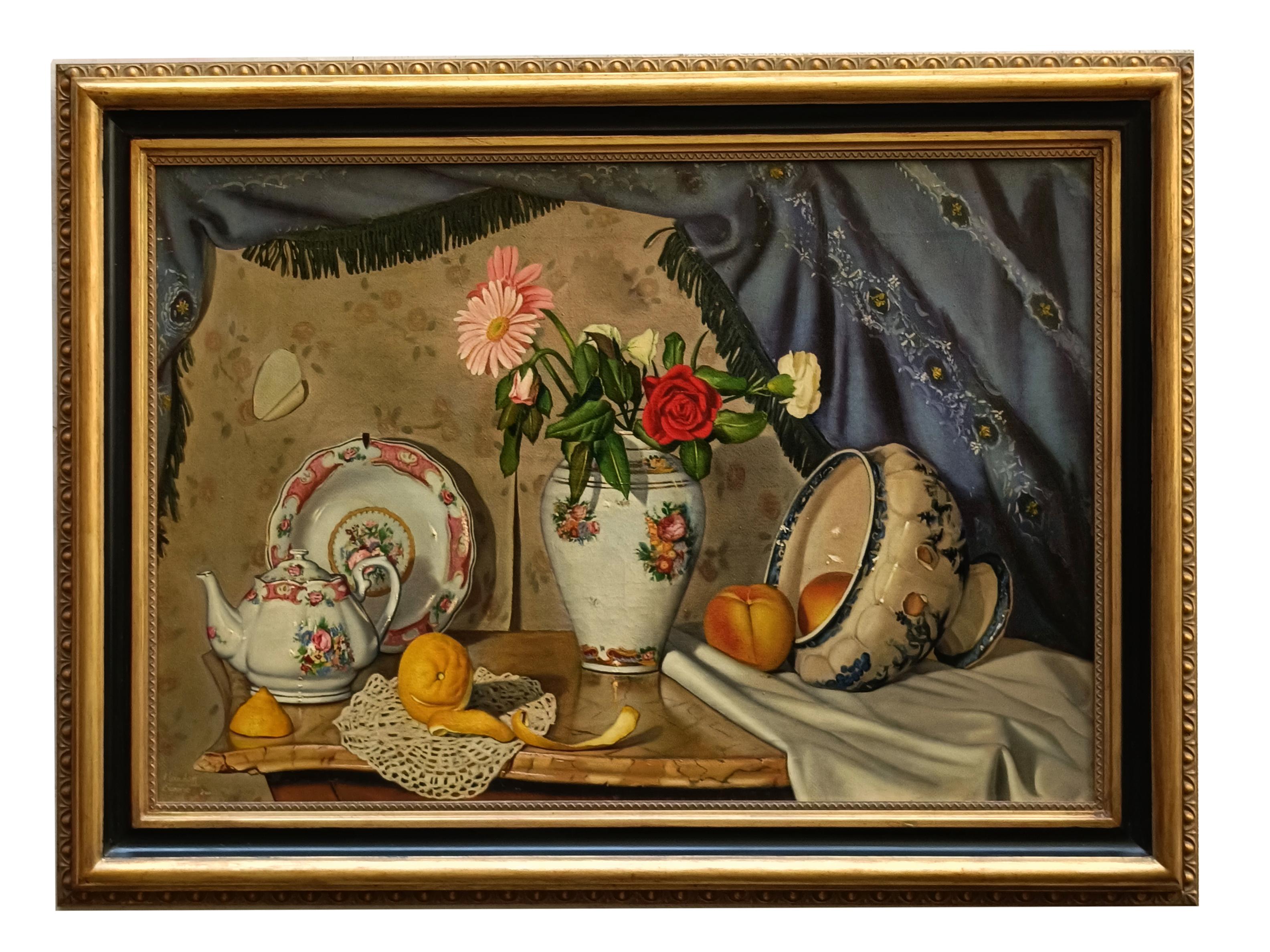 STILL LIFE - Hyper - Realistic - Oil on Canvas Italian Painting