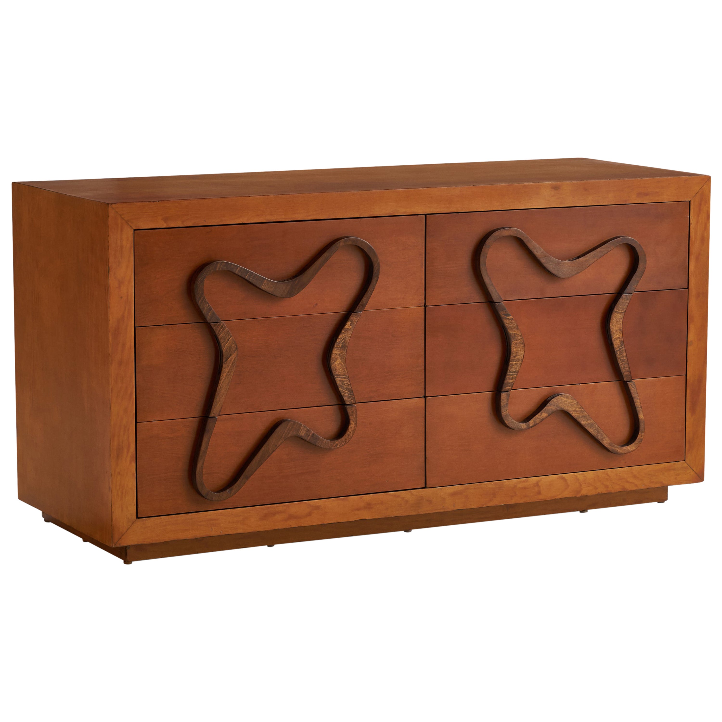 Maximilian For Karp Furniture Co, commode, noyer, contreplaqué, États-Unis, années 1950 en vente