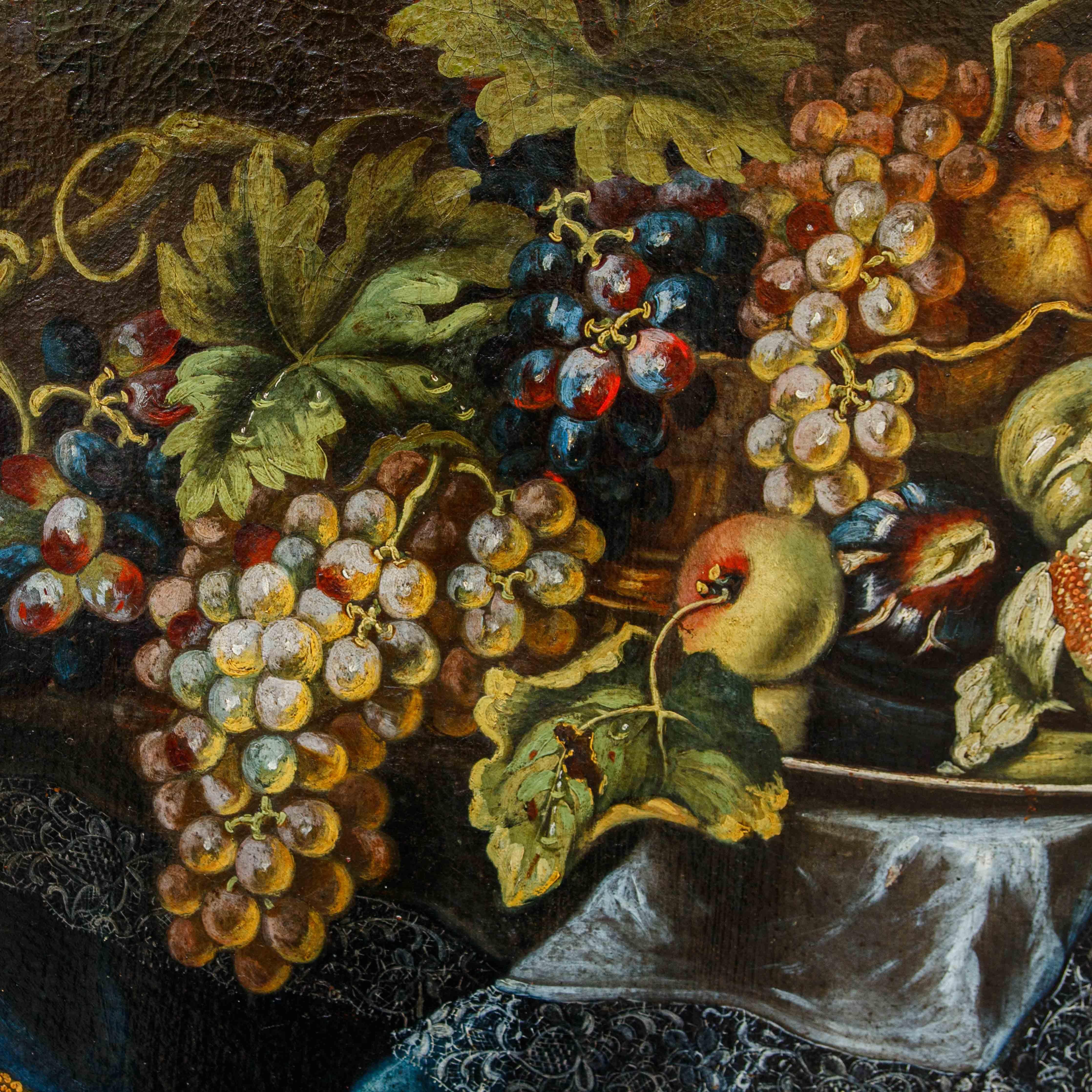 Coppia di Nature Morte  con angurie, uva e fichi di Maximilian Pfeiler For Sale 17