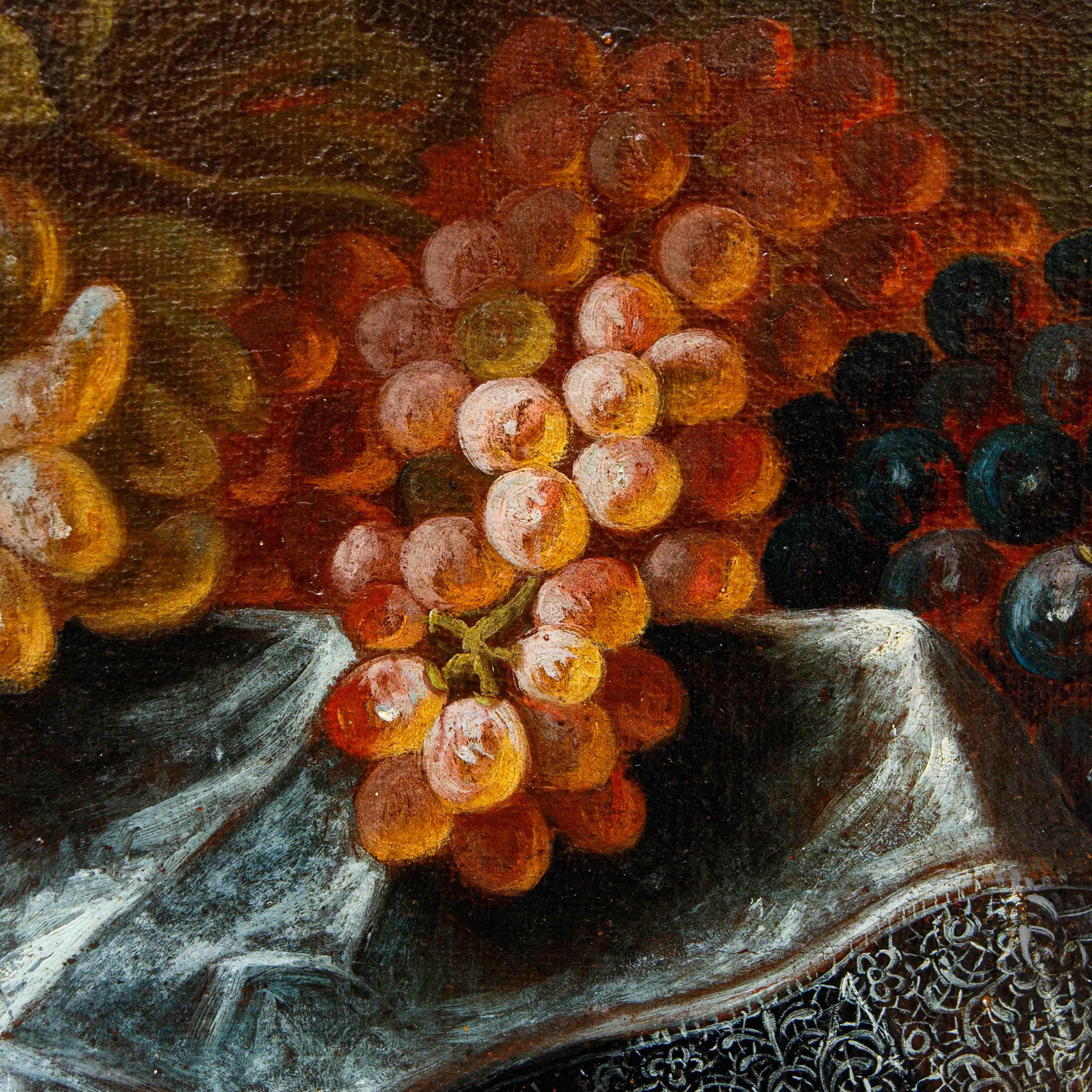 Coppia di Nature Morte  con angurie, uva e fichi di Maximilian Pfeiler For Sale 6