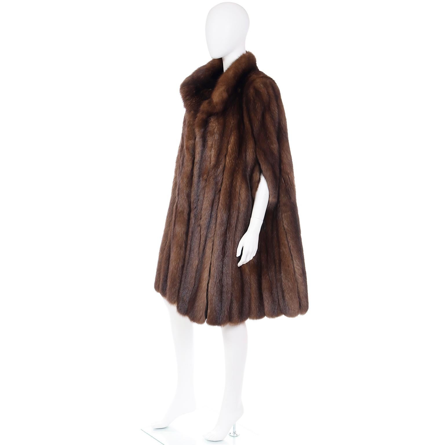 Women's Maximilian Vintage Russian Sable Mink Fur Cape