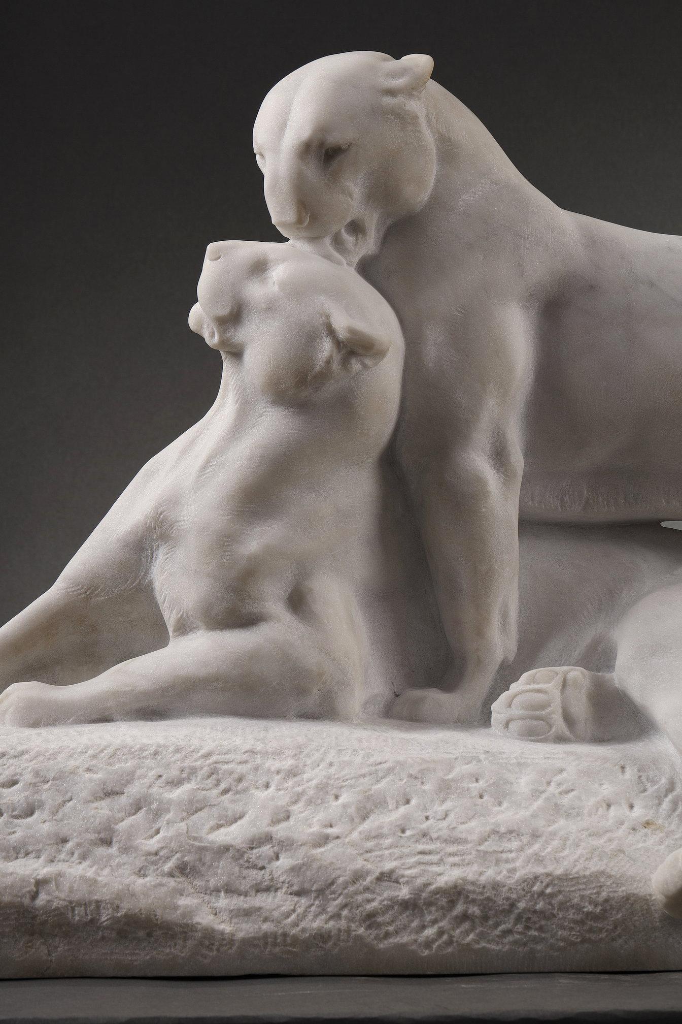 Panther ruhen sich aus – Sculpture von Maximilien Fiot