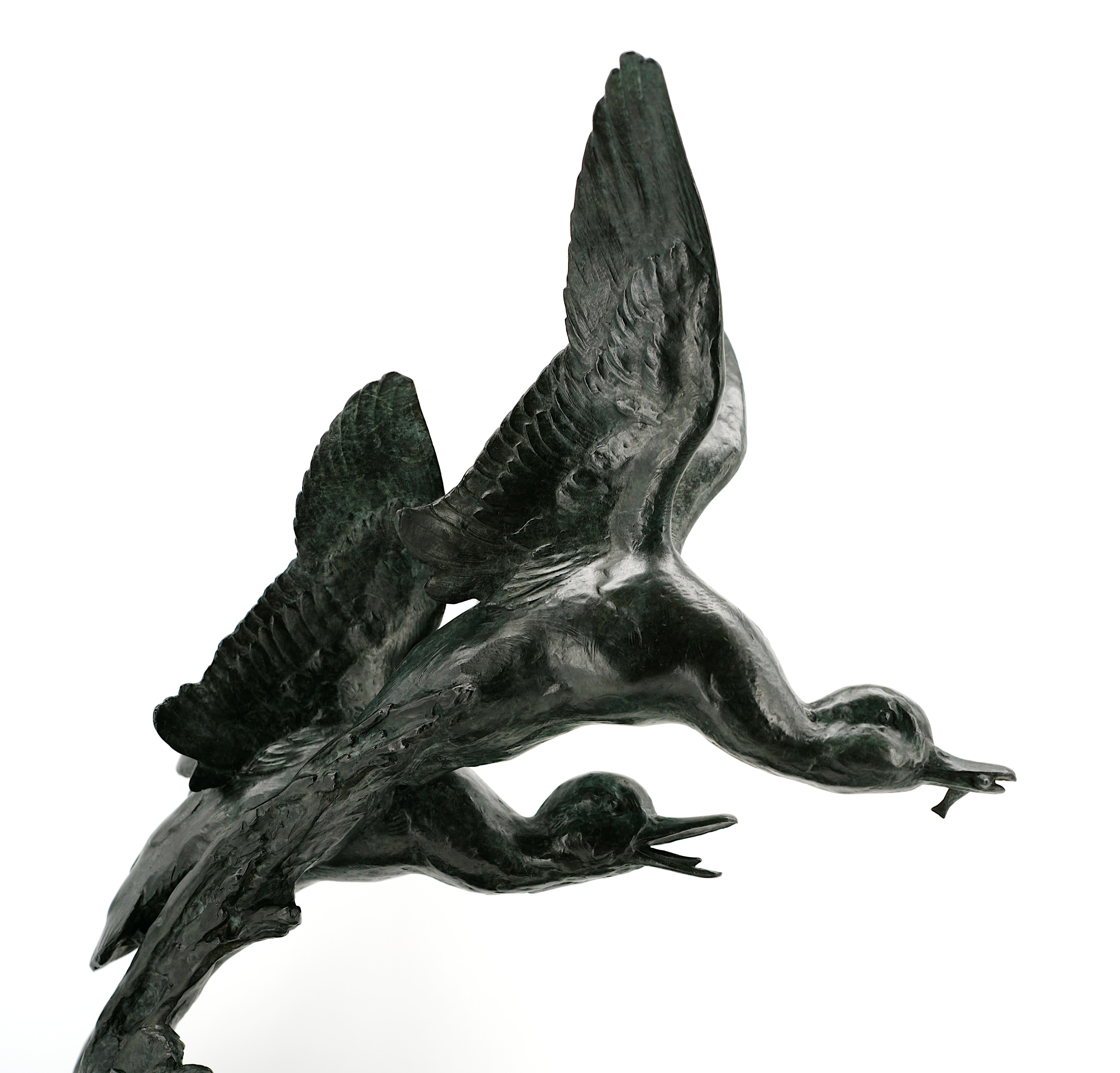 Maximilien FIOT, The Flight of the Ducks Sculpture, 1910s For Sale 4