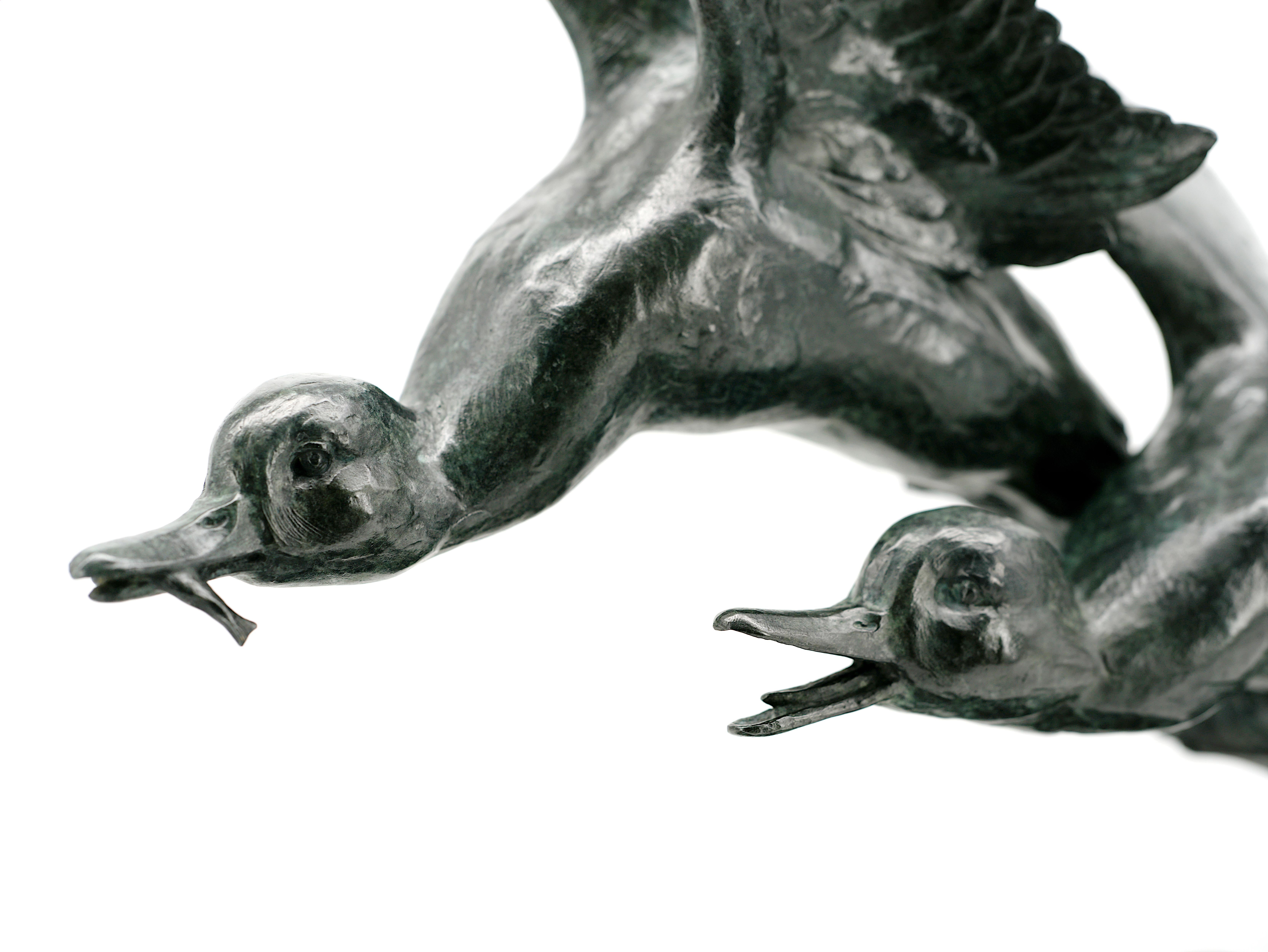 Maximilien FIOT, The Flight of the Ducks Sculpture, 1910s For Sale 10