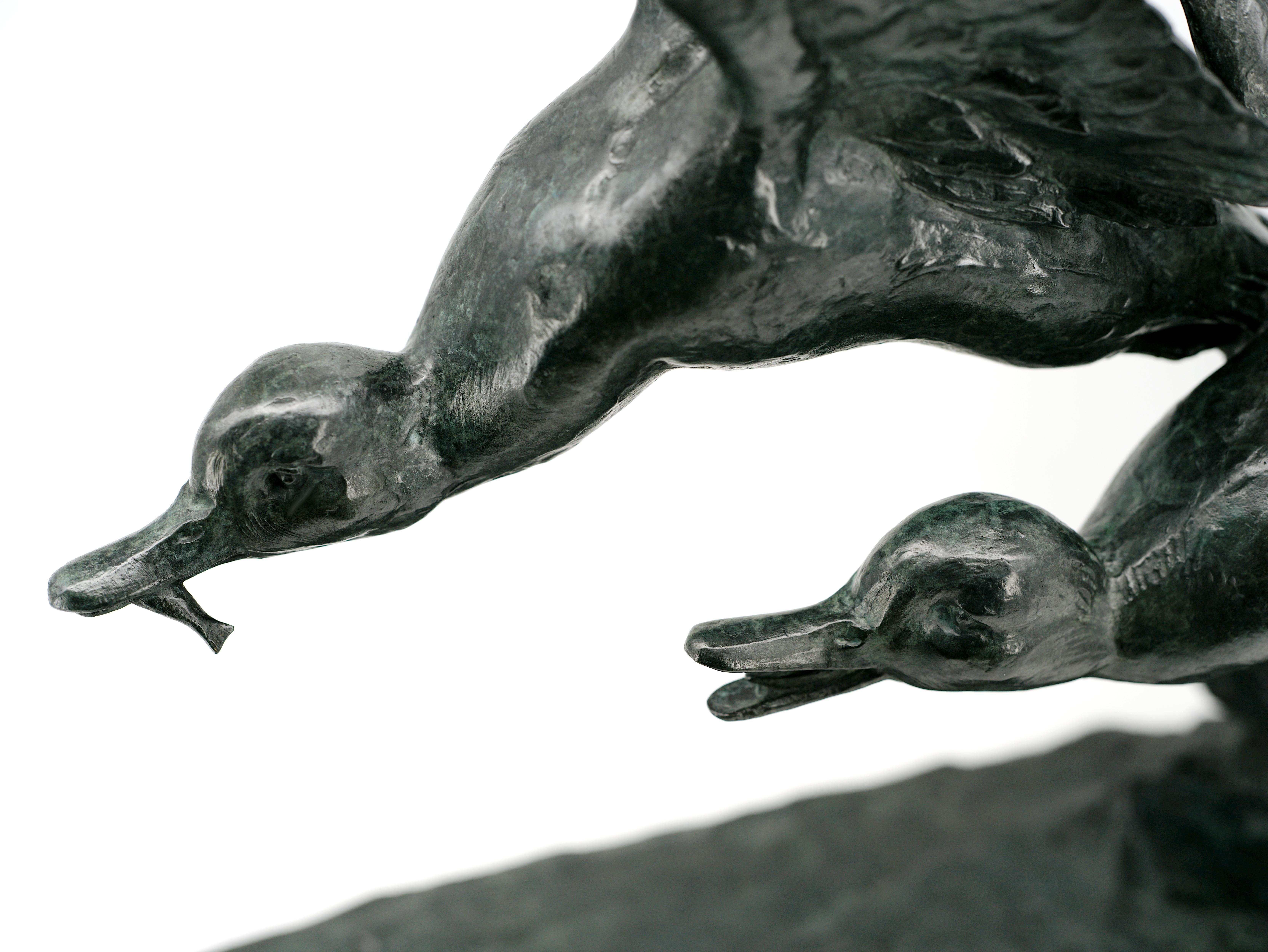 Maximilien FIOT, Scultura Il volo delle anatre, 1910 in vendita 11