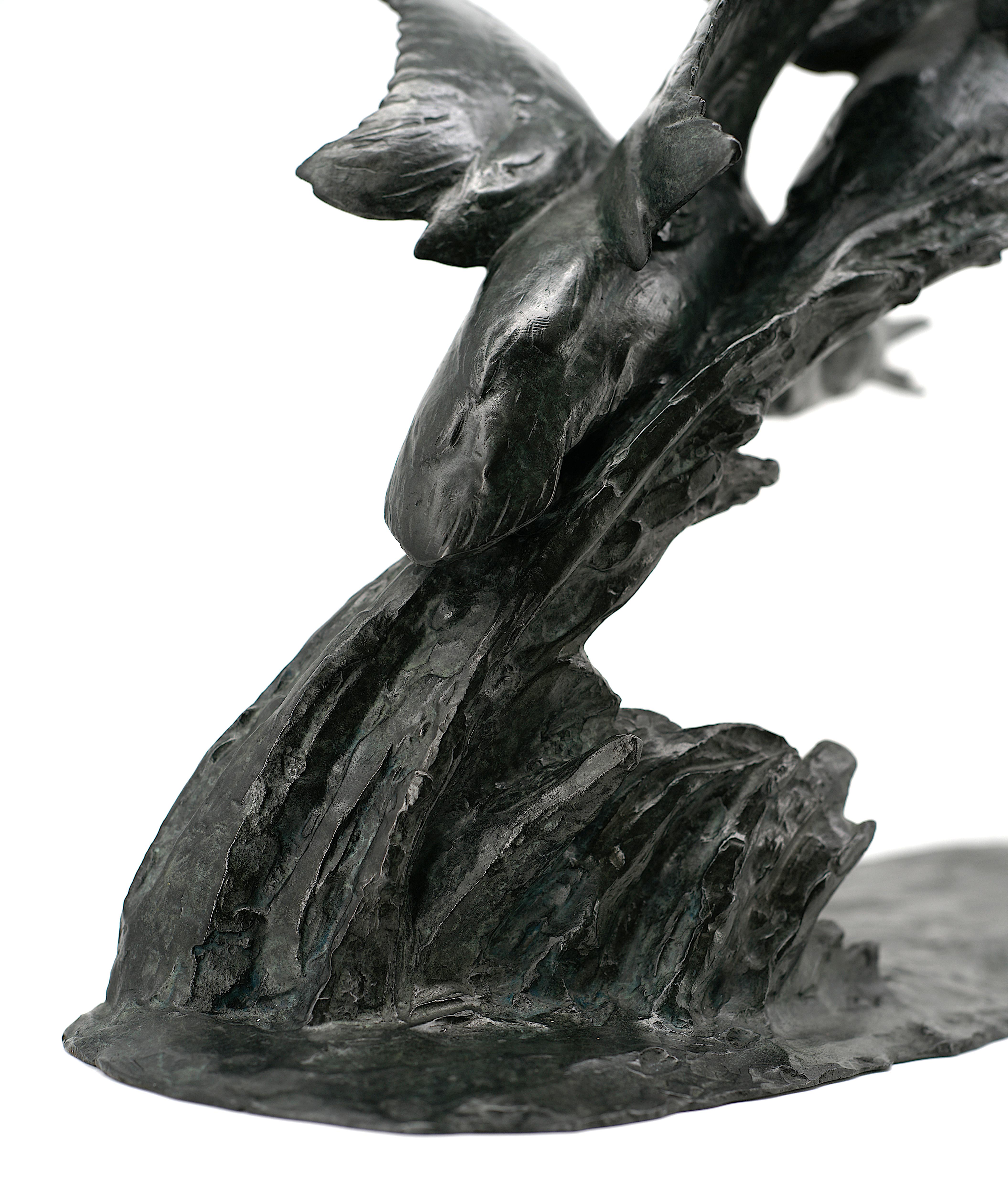 Maximilien FIOT, The Flight of the Ducks Sculpture, 1910s For Sale 12