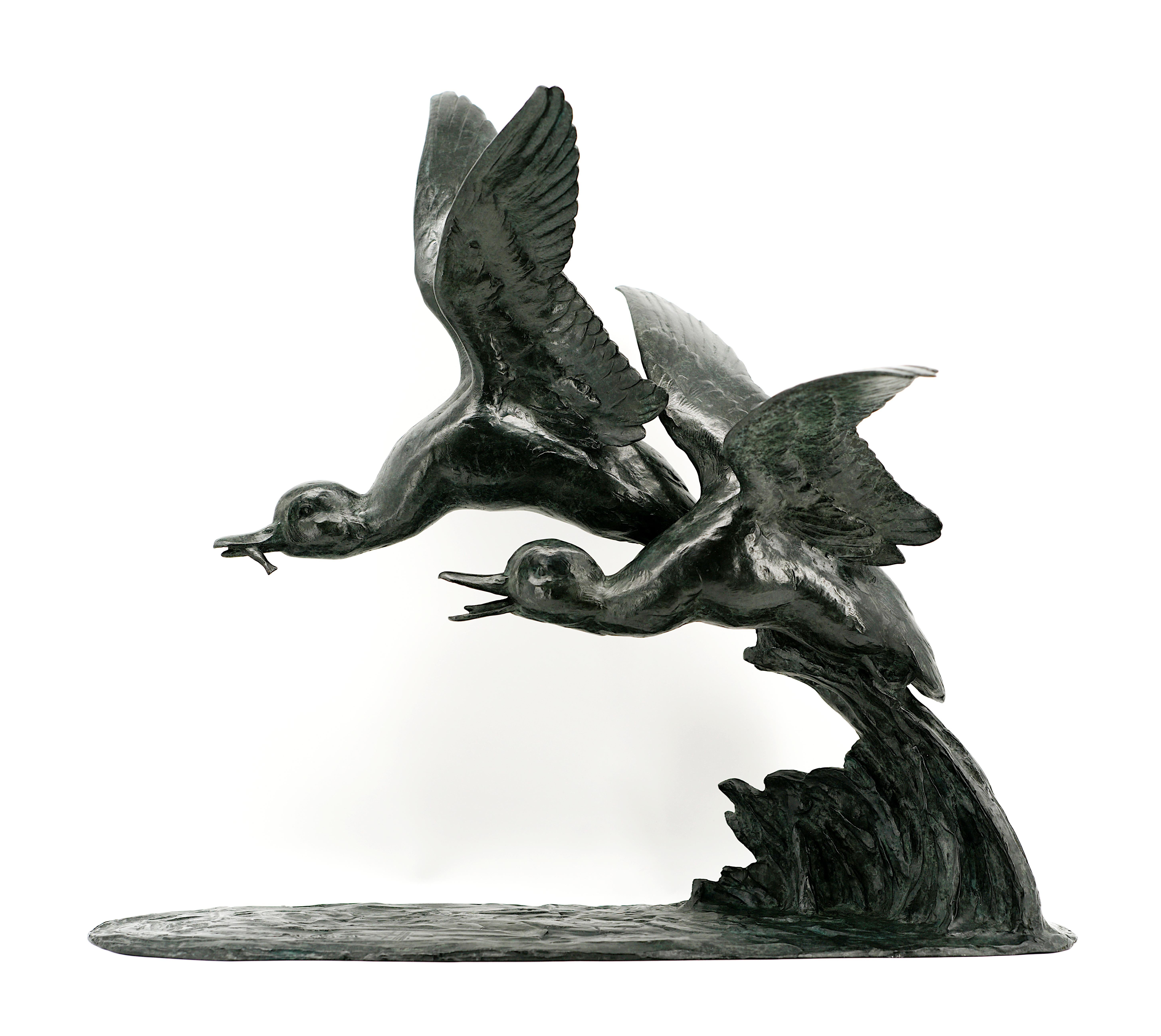 Art Deco Maximilien FIOT, The Flight of the Ducks Sculpture, 1910s For Sale