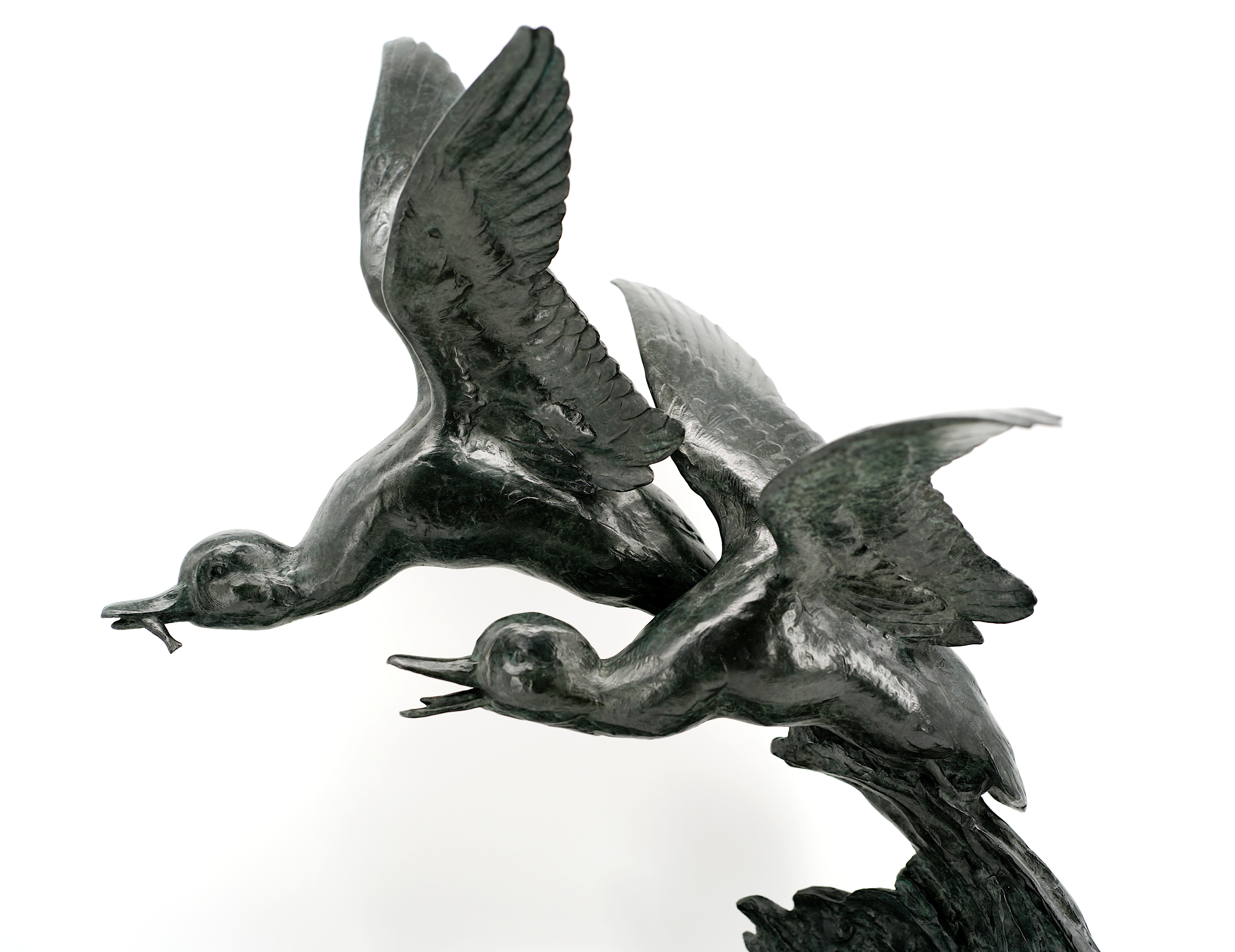 Maximilien FIOT, The Flight of the Ducks Sculpture, 1910s In Excellent Condition For Sale In Saint-Amans-des-Cots, FR