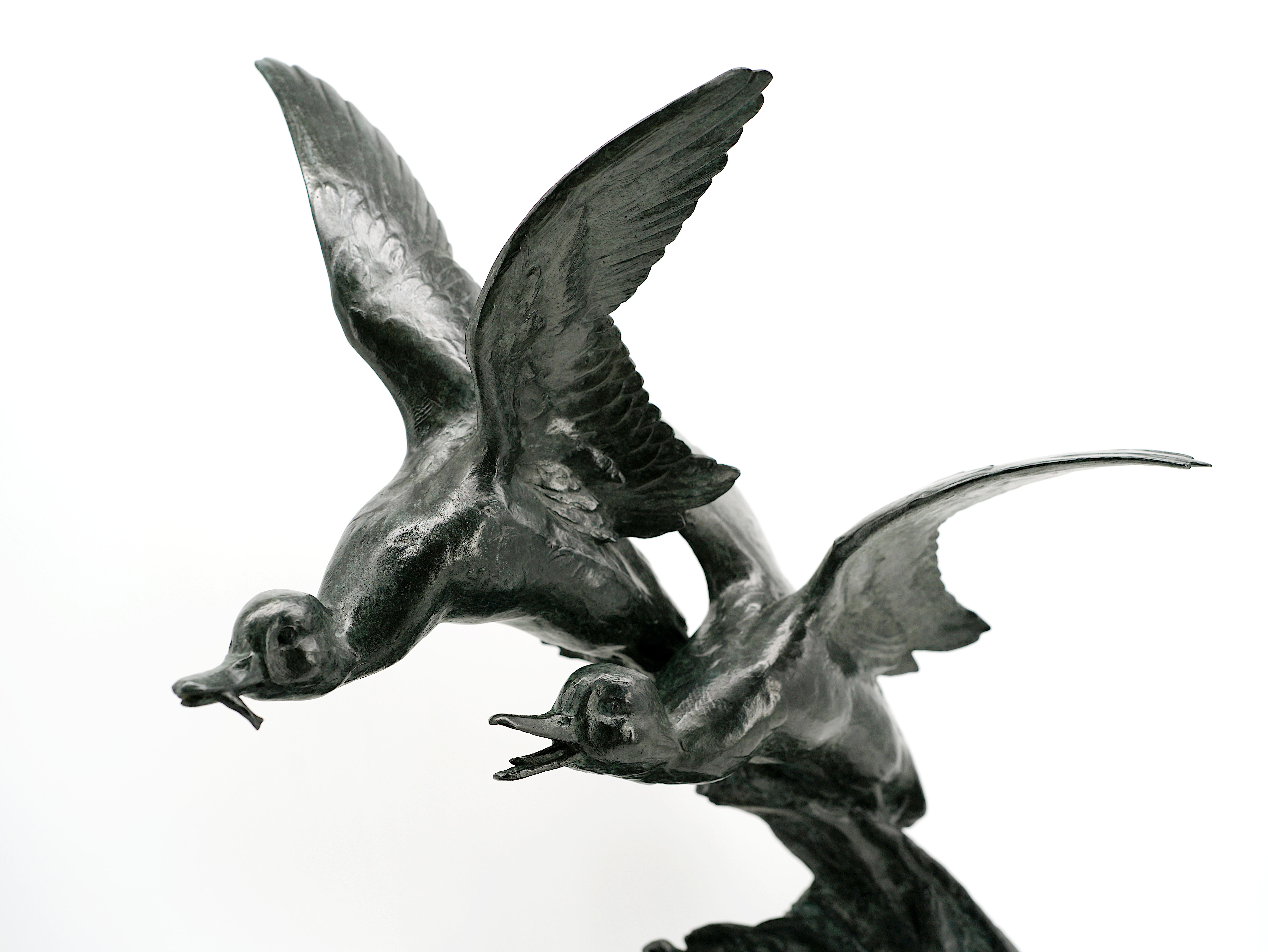 Metal Maximilien FIOT, The Flight of the Ducks Sculpture, 1910s For Sale