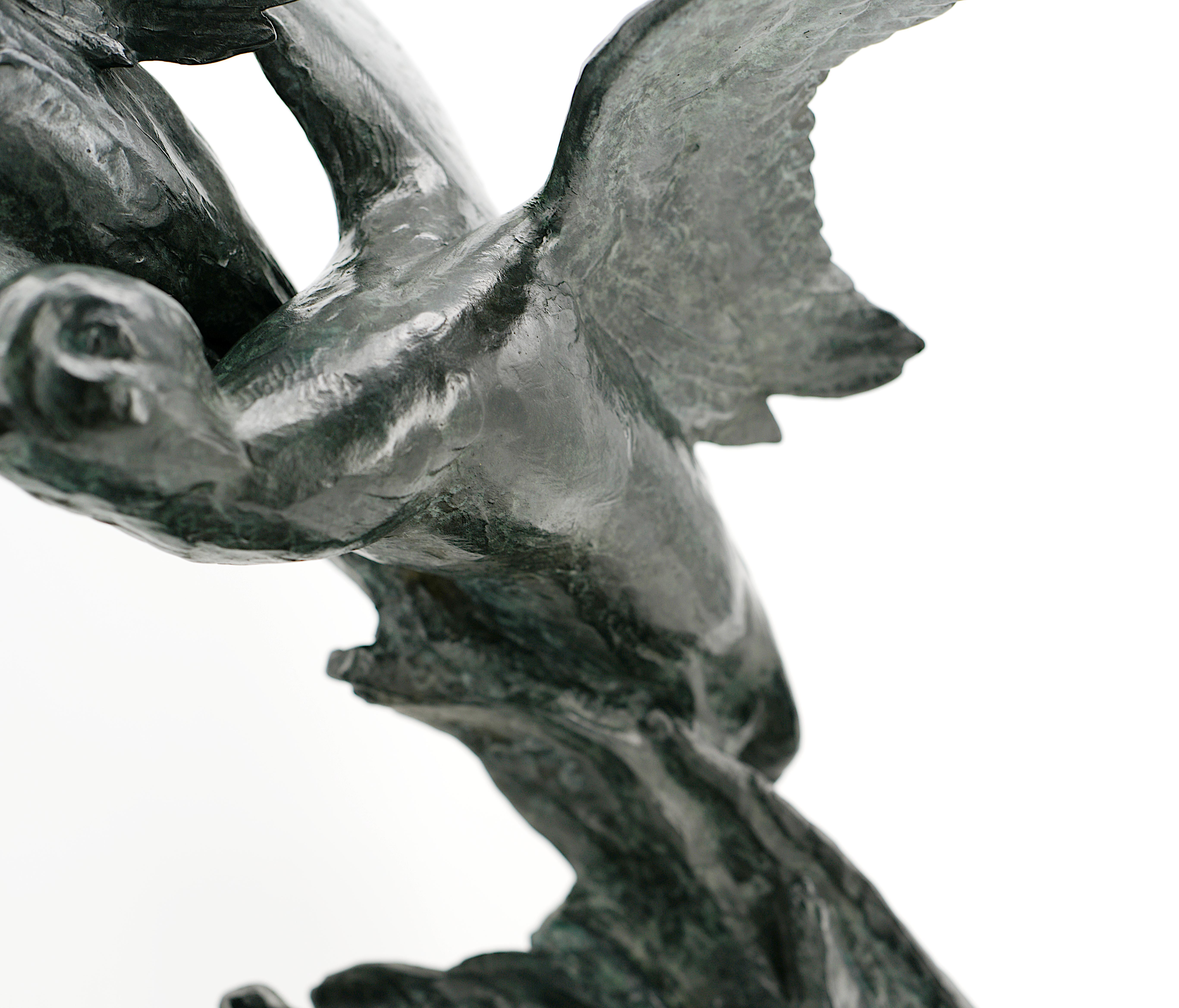 Maximilien FIOT, The Flight of the Ducks Sculpture, 1910s For Sale 1