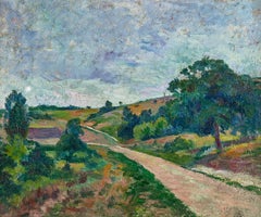 Afternoon Provence, South of France Impressionist Landscape painting, Purple