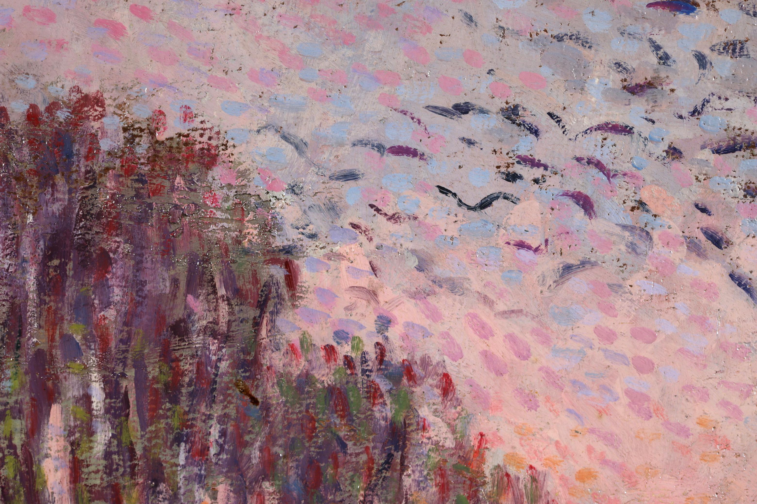 Chaumieres sous la neige - Impressionist Landscape Painting by Maximillien Luce 9