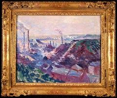 Industrial Valley - 19th Century Impressionist Oil, Landscape - Maximilien Luce 