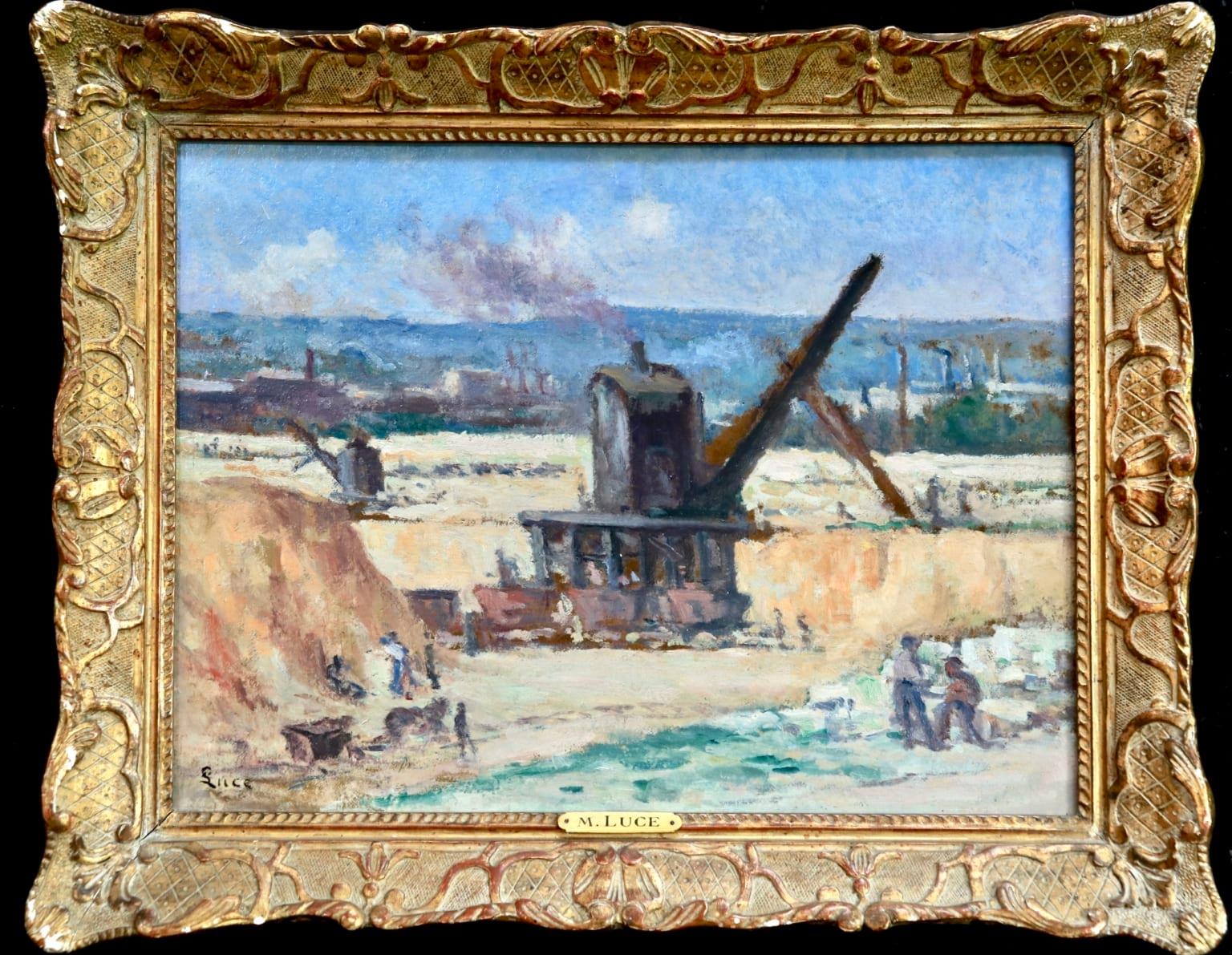 Industrie-Charleroi - Impressionist Oil, Figures in Landscape by Maximilien Luce