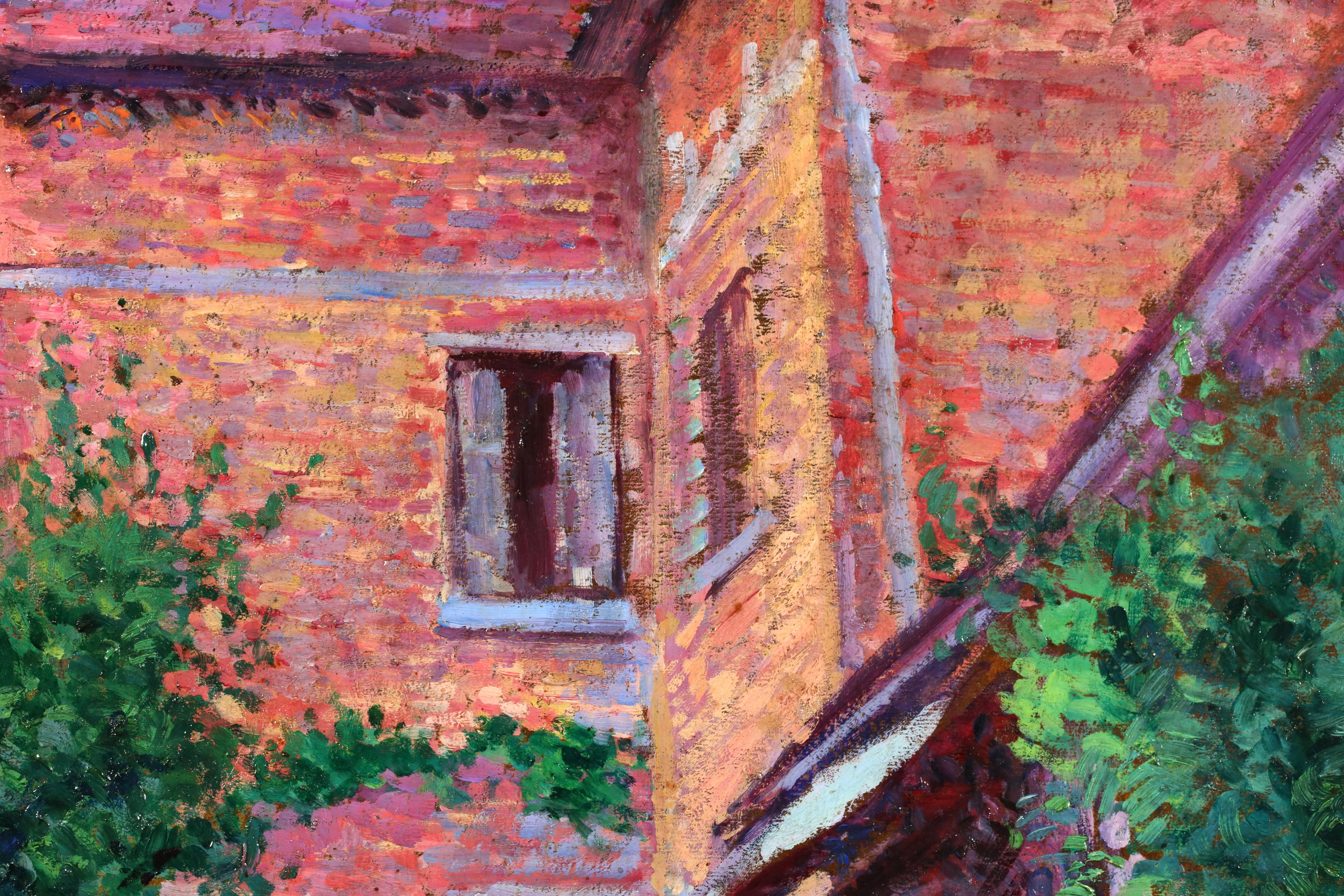 Jardin a Gisors - Figures impressionnistes dans un paysage Huile de Maximillien Luce en vente 6