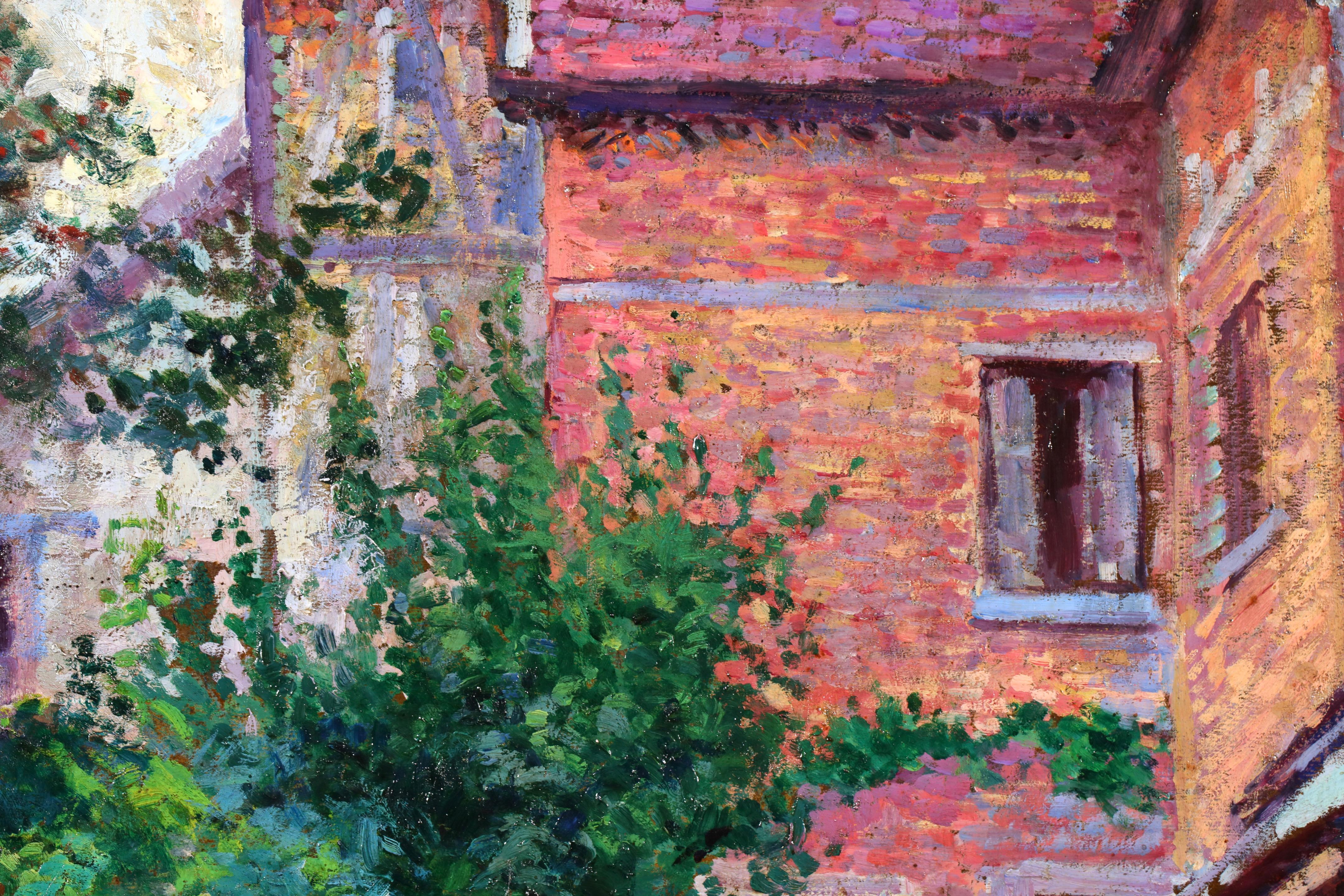 Jardin a Gisors - Figures impressionnistes dans un paysage Huile de Maximillien Luce en vente 7
