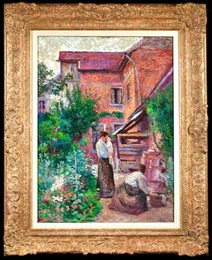 Jardin a Gisors - Figures impressionnistes dans un paysage Huile de Maximillien Luce