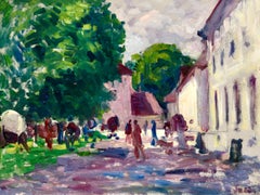 Le Marche du Gisors - Impressionist Landscape Oil Painting by Maximillien Luce