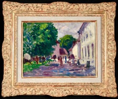 Le Marche du Gisors - Impressionist Landscape Oil Painting by Maximillien Luce