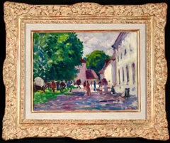 Le Marche du Gisors - Peinture à l'huile de paysage impressionniste de Maximillien Luce