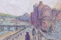 LE TRÉPORT. Une vue de la rivière par Maximilien Luce. Huile ancienne . Néo-impressionniste
